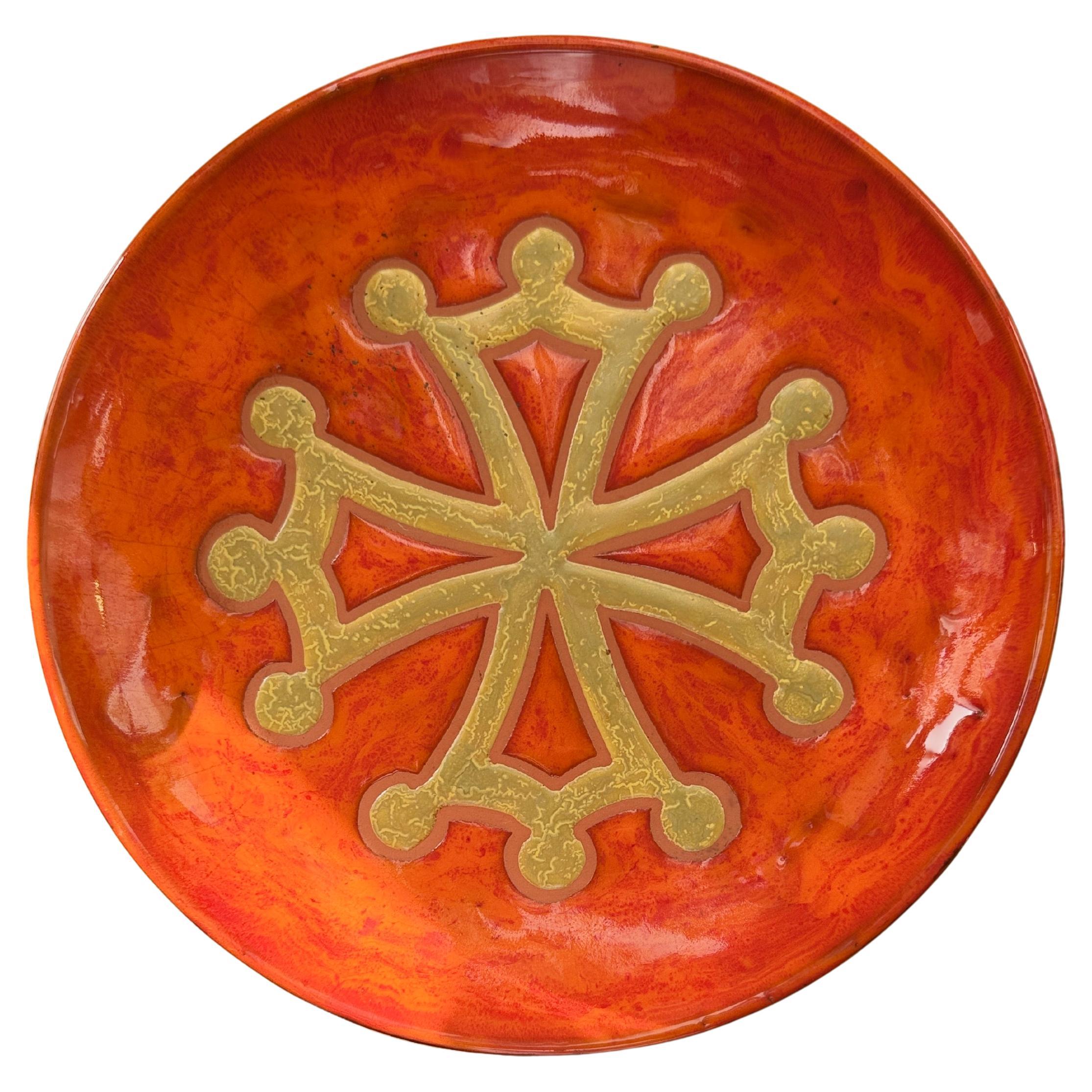 Ceramic Vallauris Wall Plate by Paul Azema, France, 1960–1970