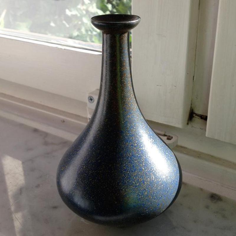 Swedish Blue vintage Vase 16 cmH by Gunnar Nylund, Sweden 1960s