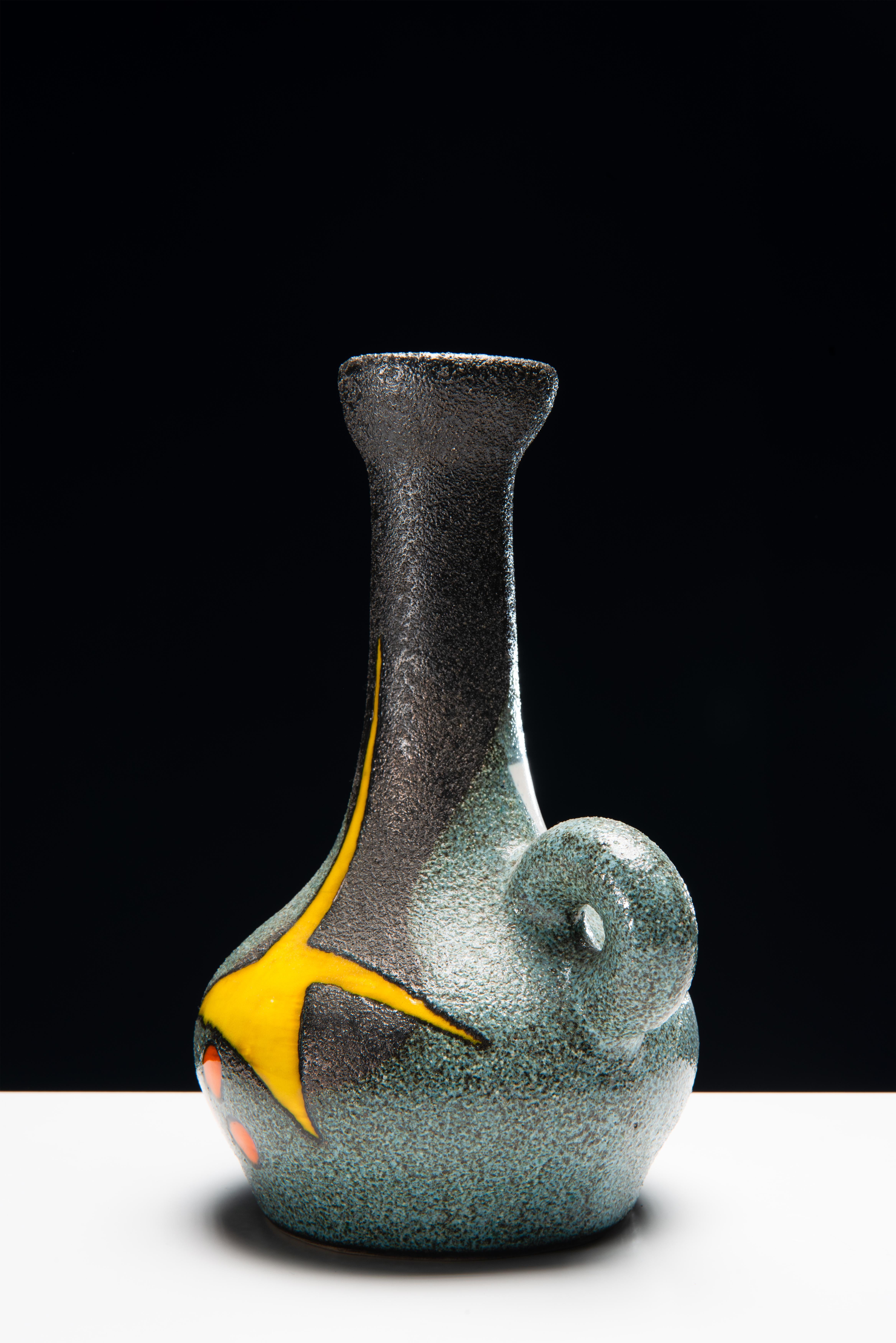Mid-Century moderno Vaso in ceramica - Anni '50 - Francia - Gilbert Valentin & Les Archanges in vendita