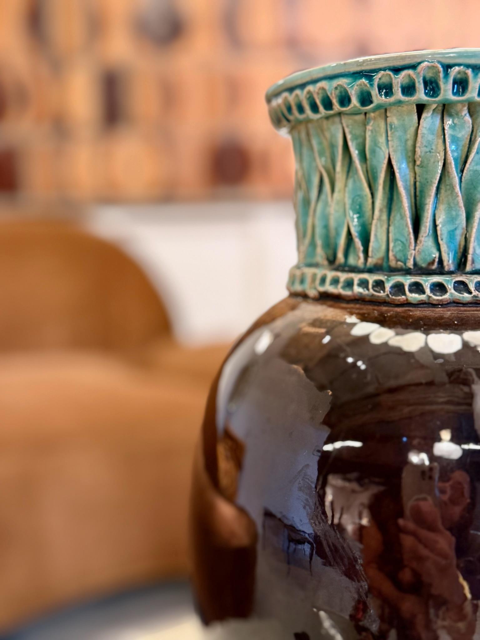 Mid-Century Modern Ceramic Vase, Accolay, circa 1970 For Sale