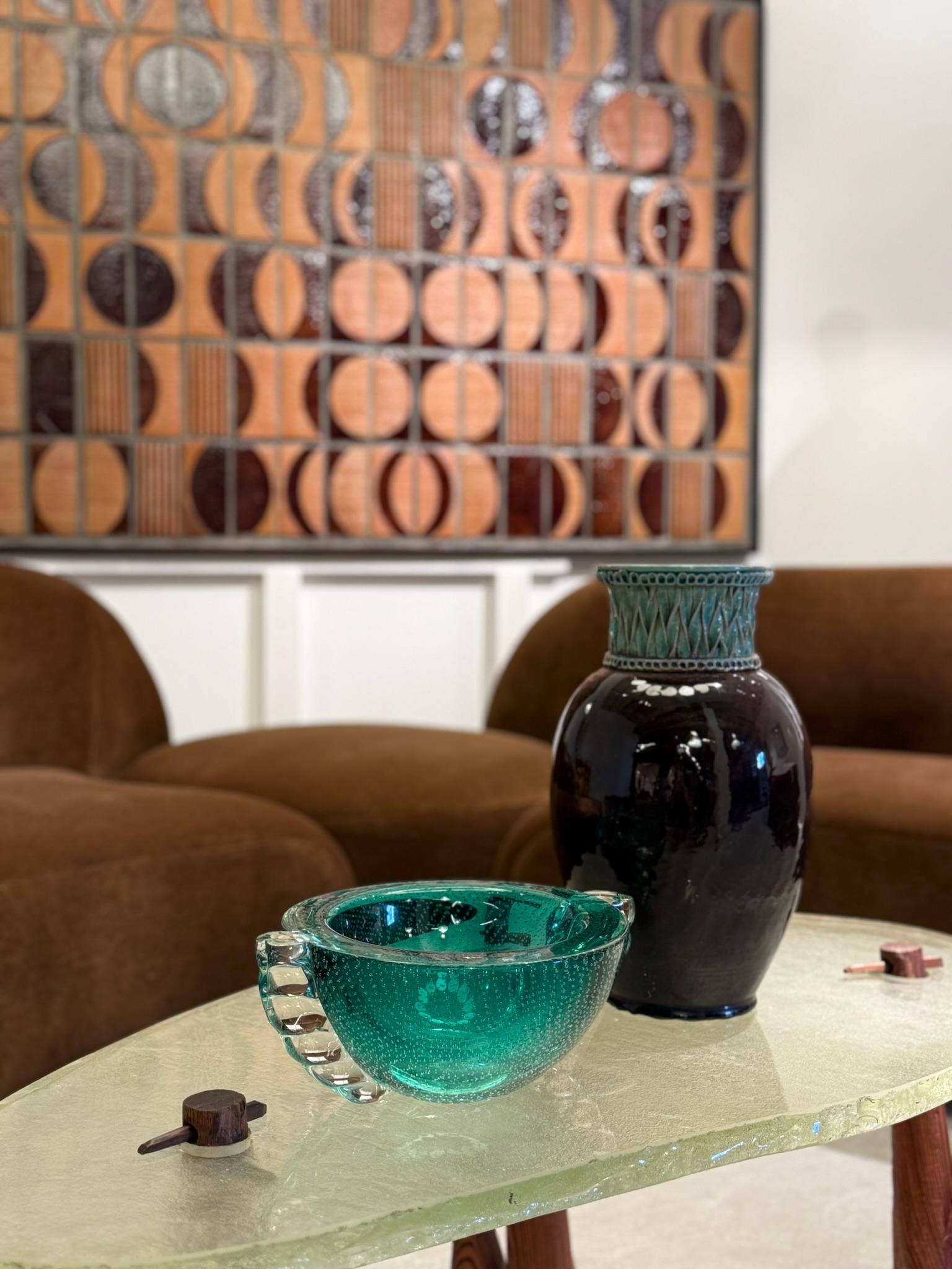 Hand-Crafted Ceramic Vase, Accolay, circa 1970 For Sale