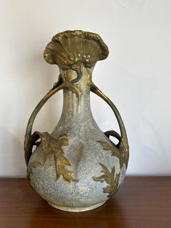 Ceramic Vase Art Nouveau Pottery Turn-Teplitz Bohemia Amphora, Austria