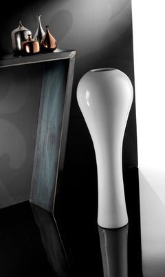 Ceramic Vase "ASIA" Handcrafted in White by Gabriella B. Made in Italy