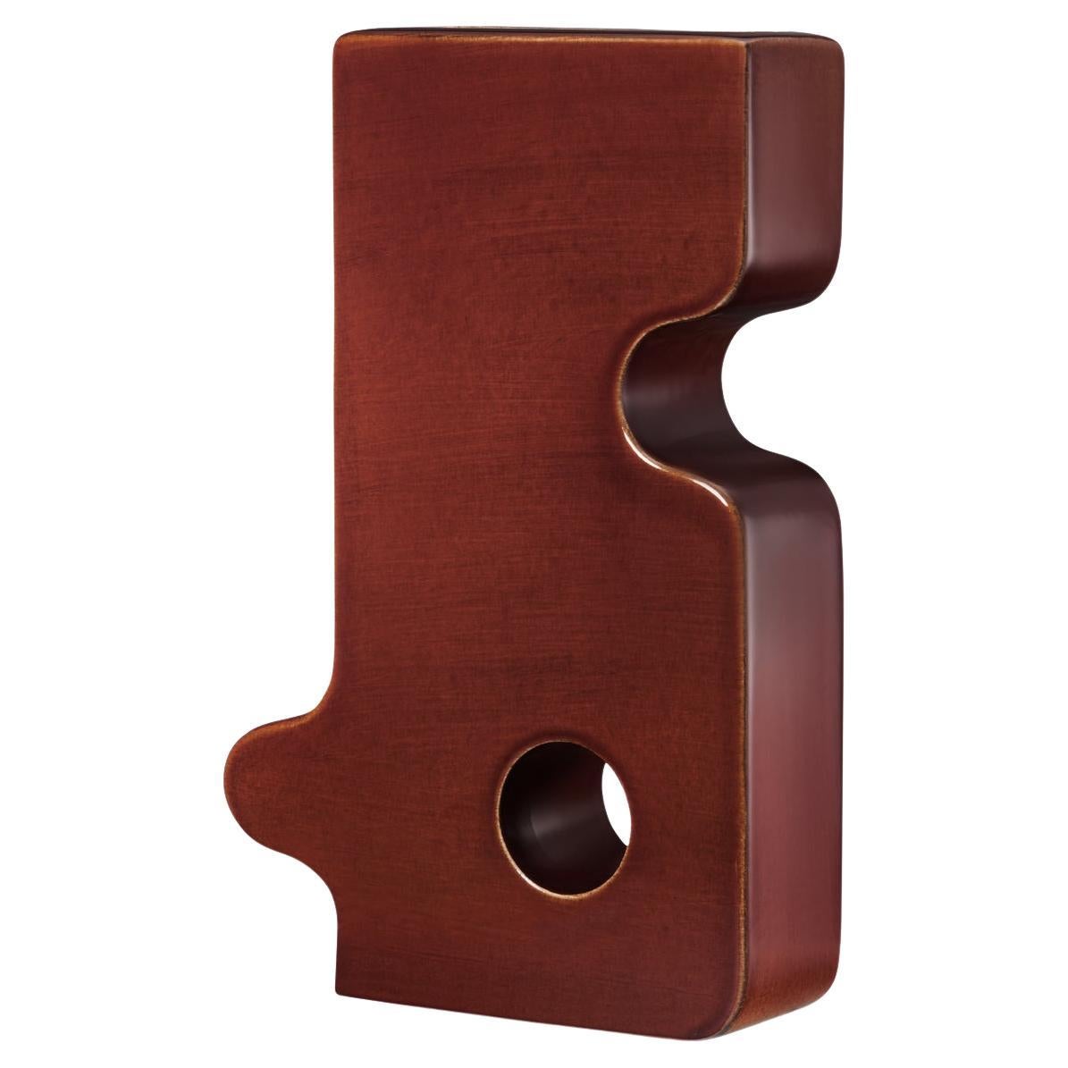 Ceramic Vase ''BARVA 1'' BROWN hand-glazed by Pani Jurek For Sale