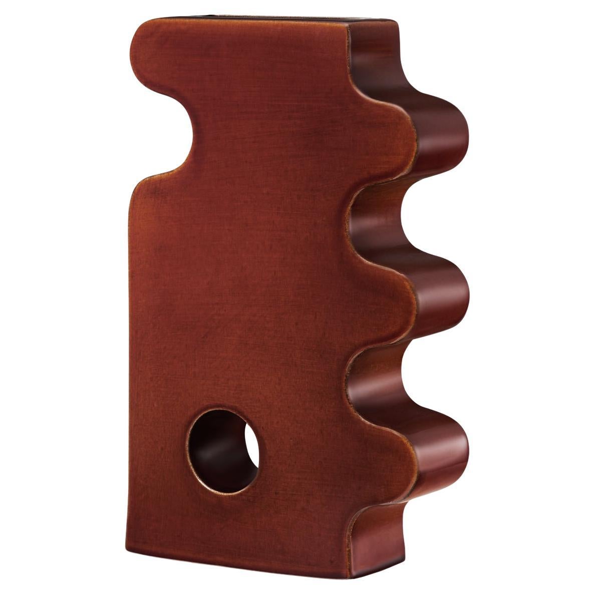 Ceramic Vase ''BARVA 3'' BROWN hand-glazed by Pani Jurek