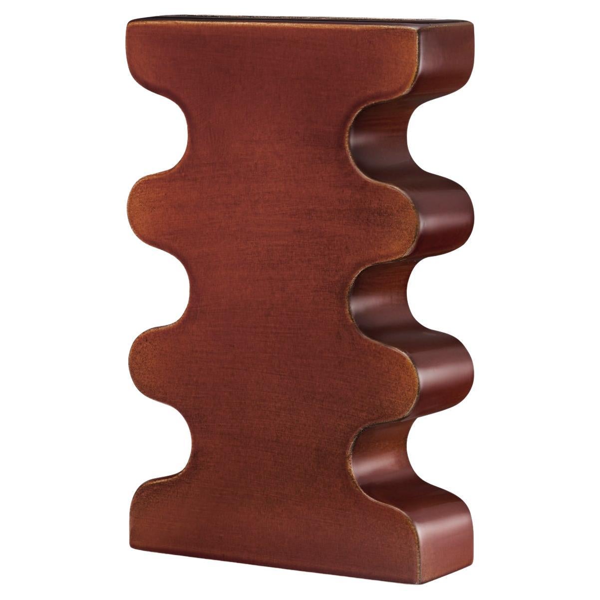 Ceramic Vase ''BARVA 4'' BROWN hand-glazed by Pani Jurek in vendita