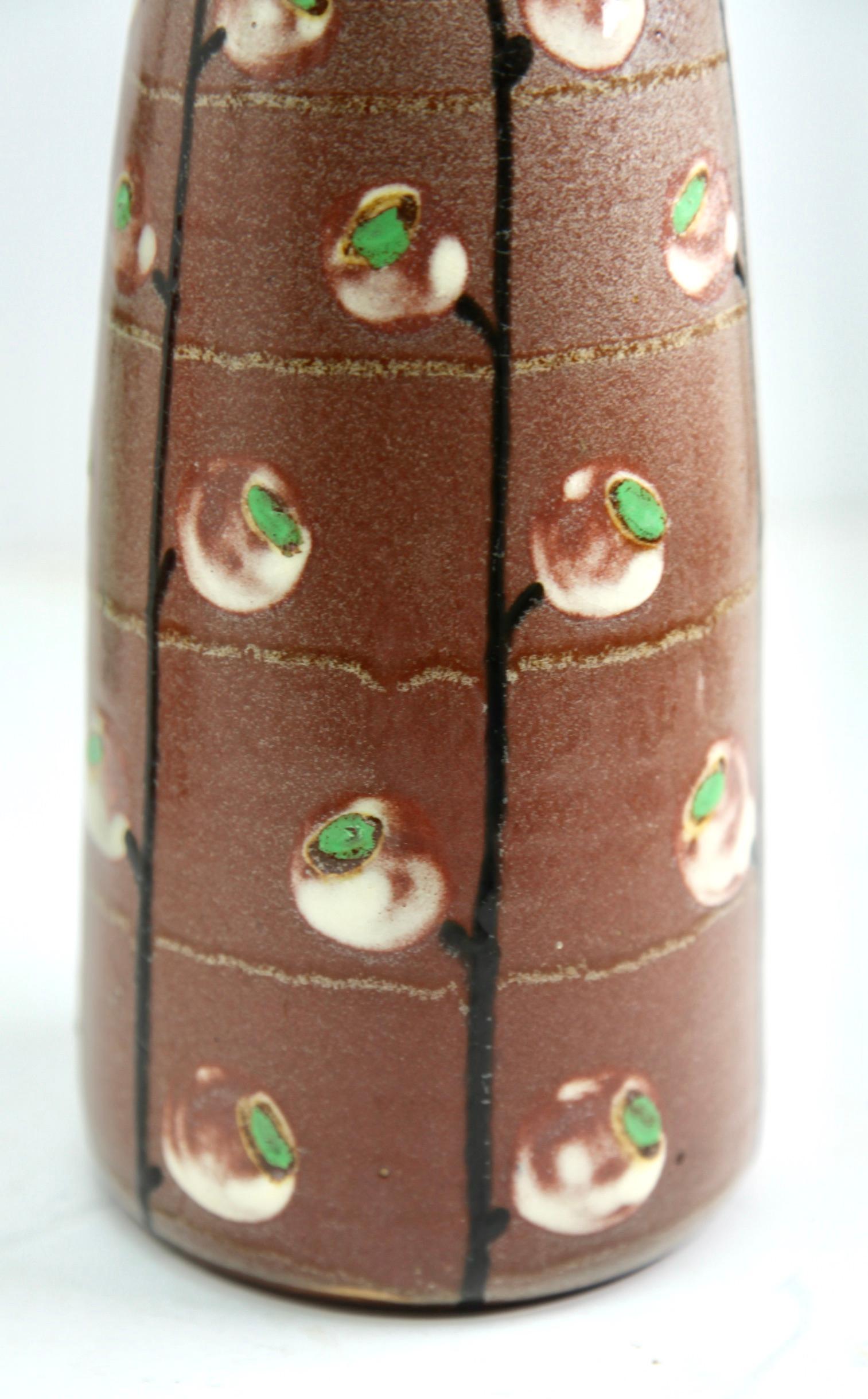 Ceramic Vase Beautiful Glaze in Shades of Brown and Green, Elsace, France, 1930s In Good Condition In Verviers, BE
