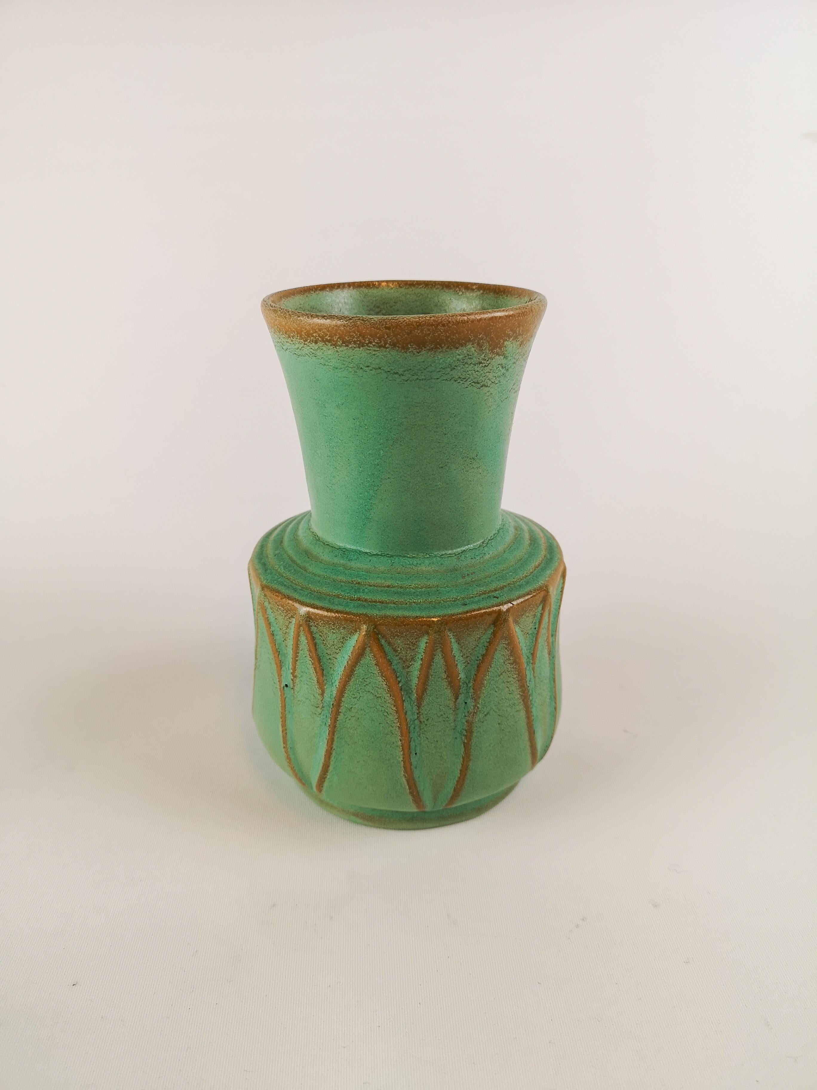 Mid-Century Modern Ceramic Vase Bo Fajans Ewald Dahlskog, Sweden, 1940s