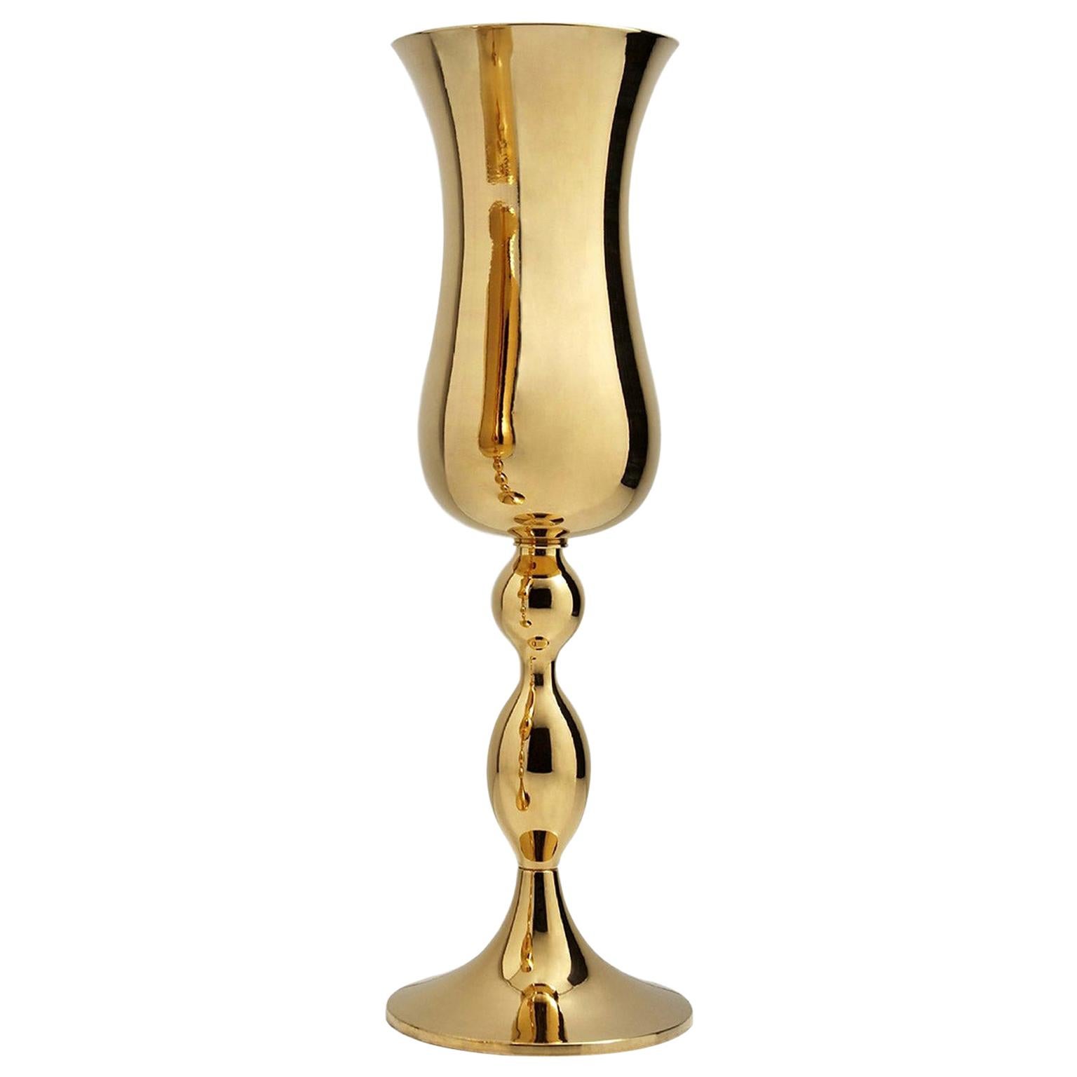 Vase en céramique BOB « BOB » fabriqué à la main en or 24 carats par Gabriella B., fabriqué en Italie