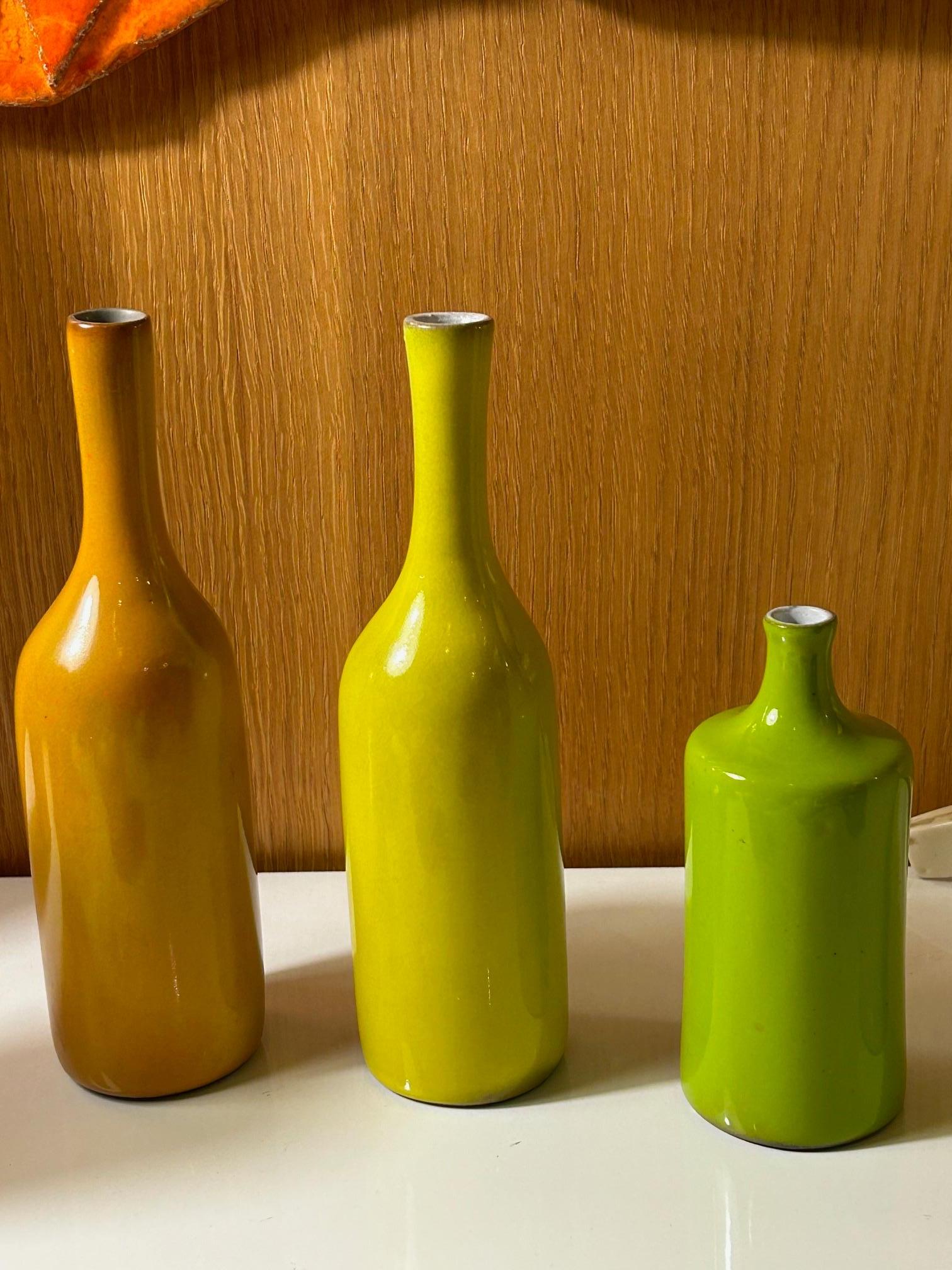 Mid-20th Century Ceramic Vase / Bottle by Jacques & Dani Ruelland, France, 1960s For Sale