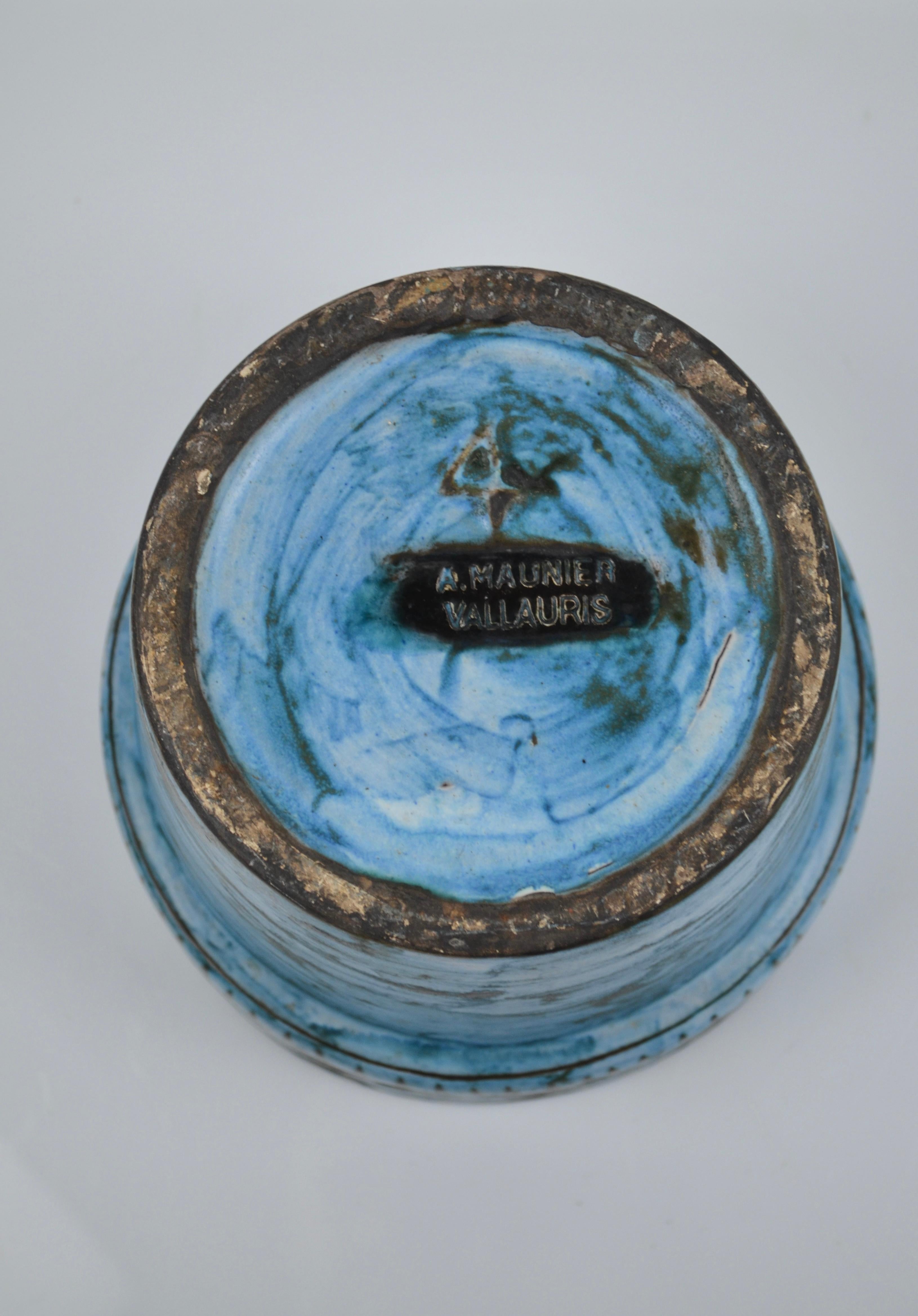 Mid-Century Modern Ceramic vase by Alain Maunier, Vallauris, France, 60's For Sale