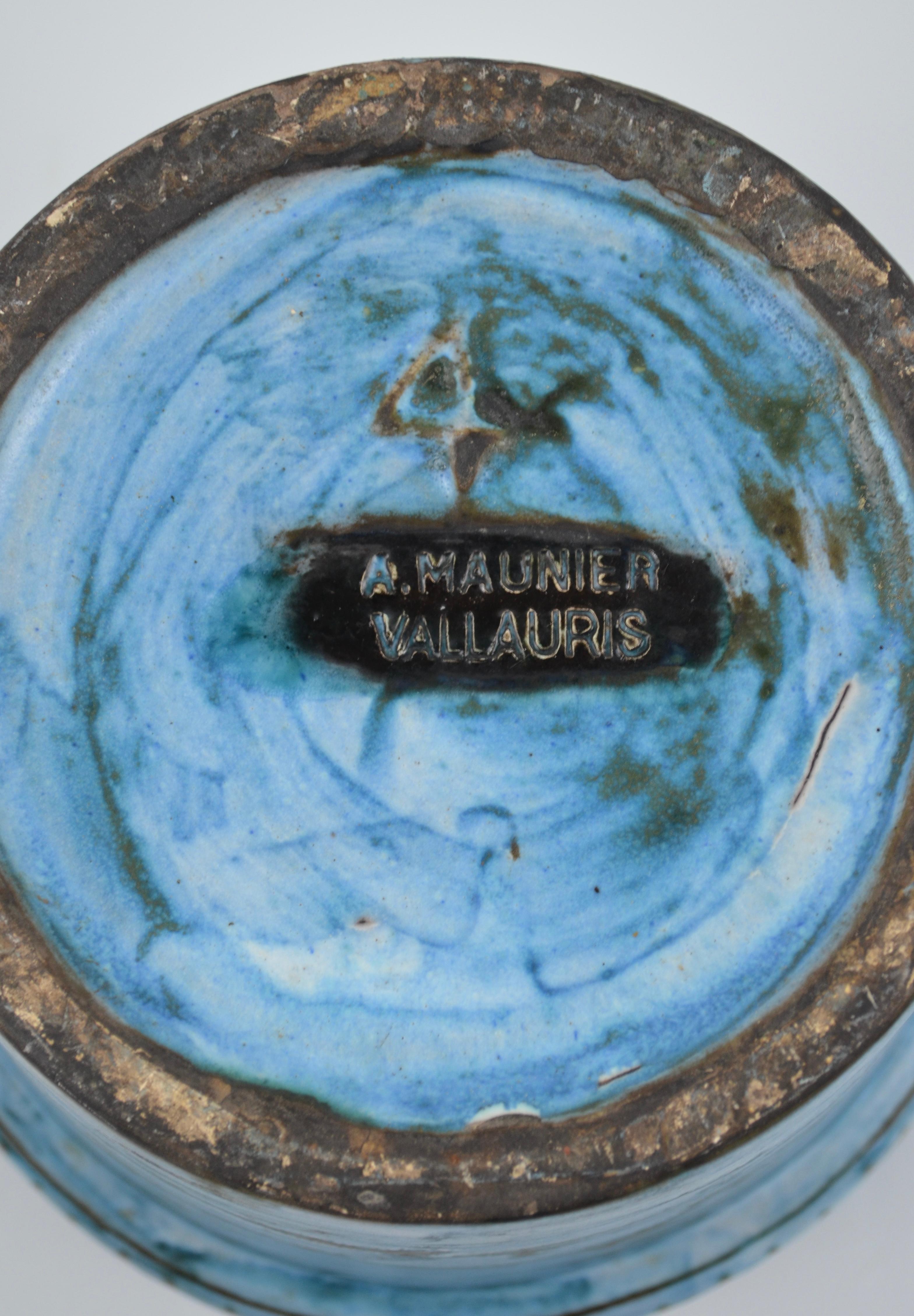 Keramikvase von Alain Maunier, Vallauris, Frankreich, 60er Jahre (Mitte des 20. Jahrhunderts) im Angebot