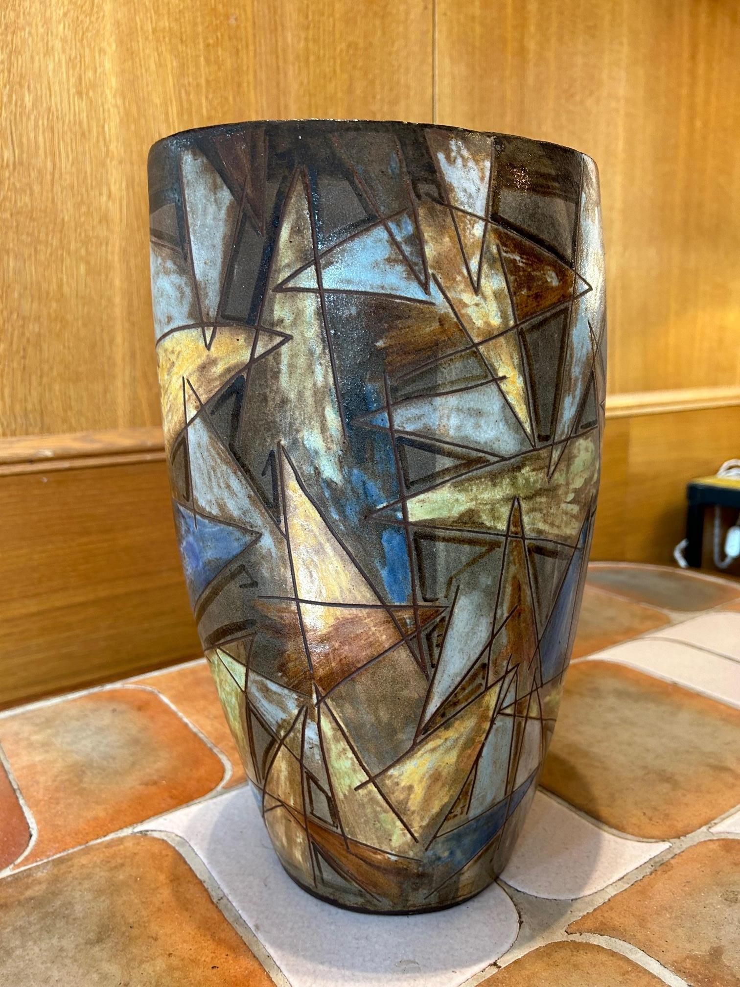 Ceramic Vase by Alexandre Kostanda, Vallauris, France, 1950-60s For Sale 1