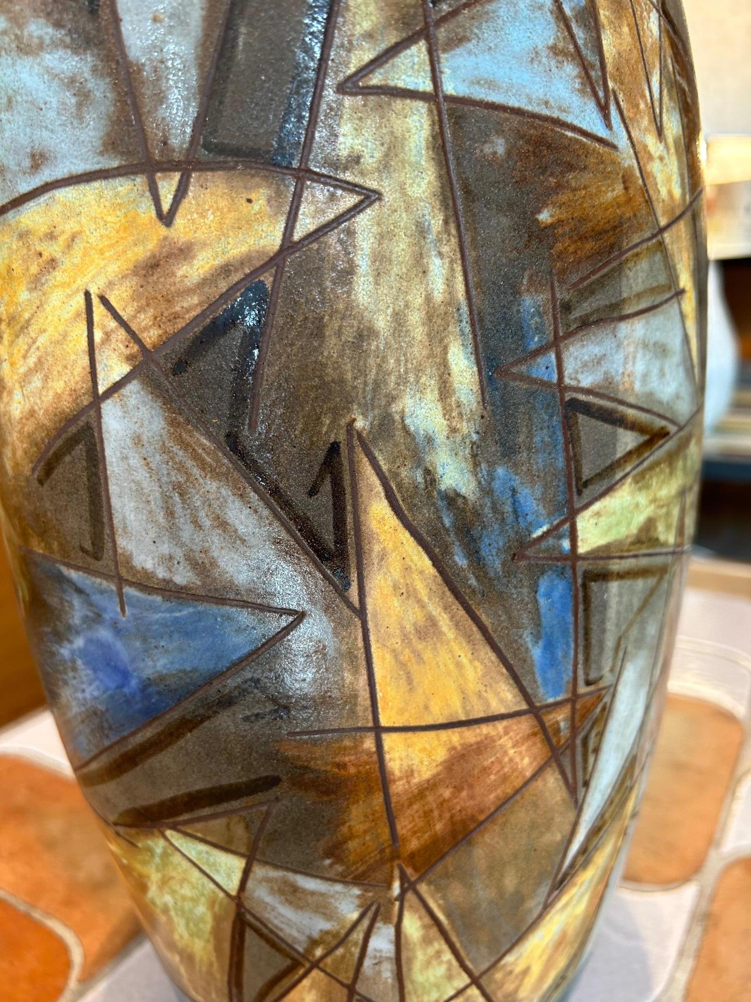 Vase en céramique d'Alexandre Kostanda, Vallauris, France, années 1950-60 en vente 1