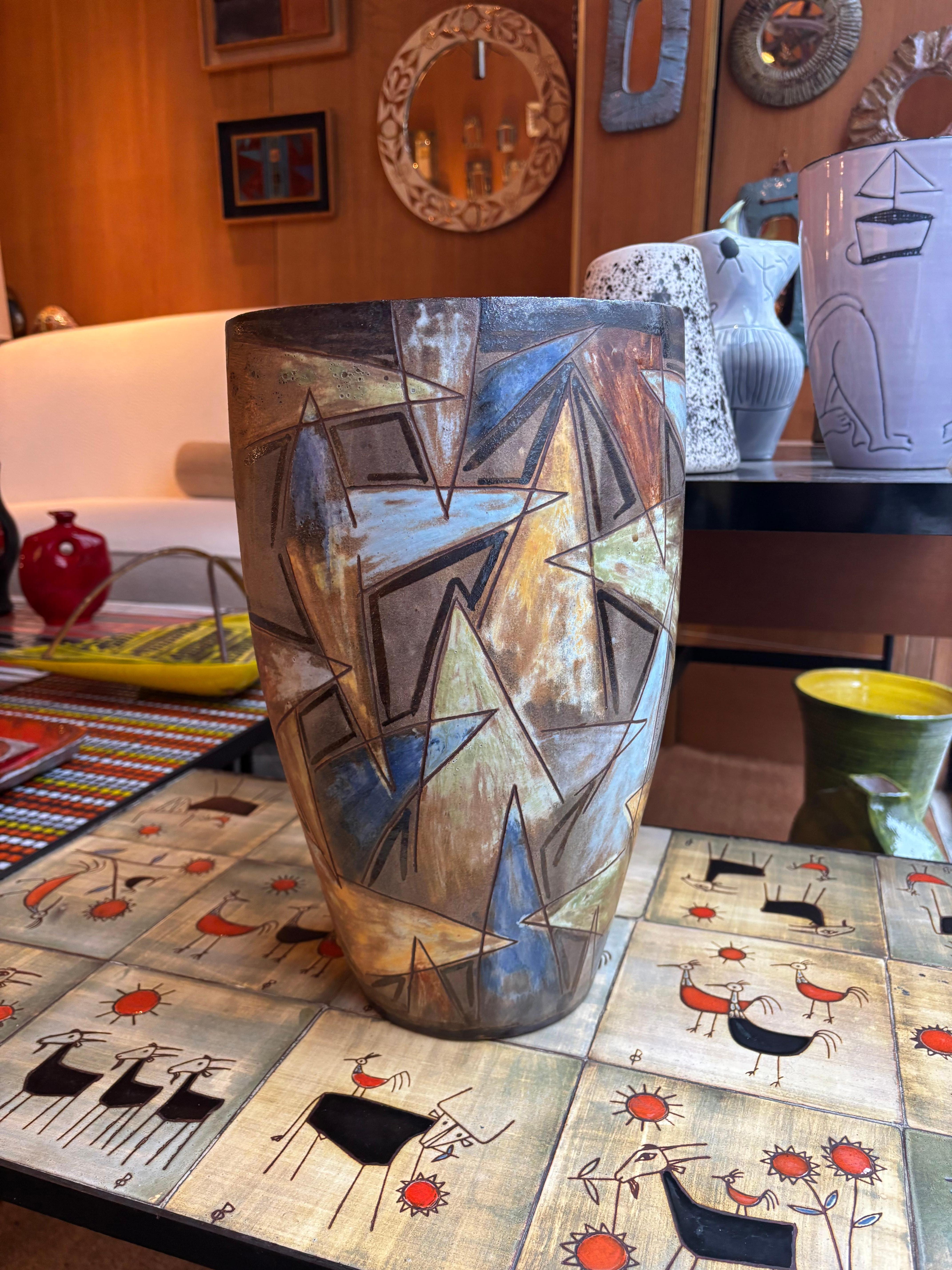 Vaso in ceramica di Alexandre Kostanda, Vallauris, Francia, anni 1950-60 in vendita 3