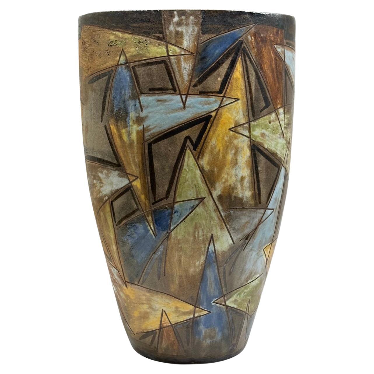 Vase en céramique d'Alexandre Kostanda, Vallauris, France, années 1950-60 en vente