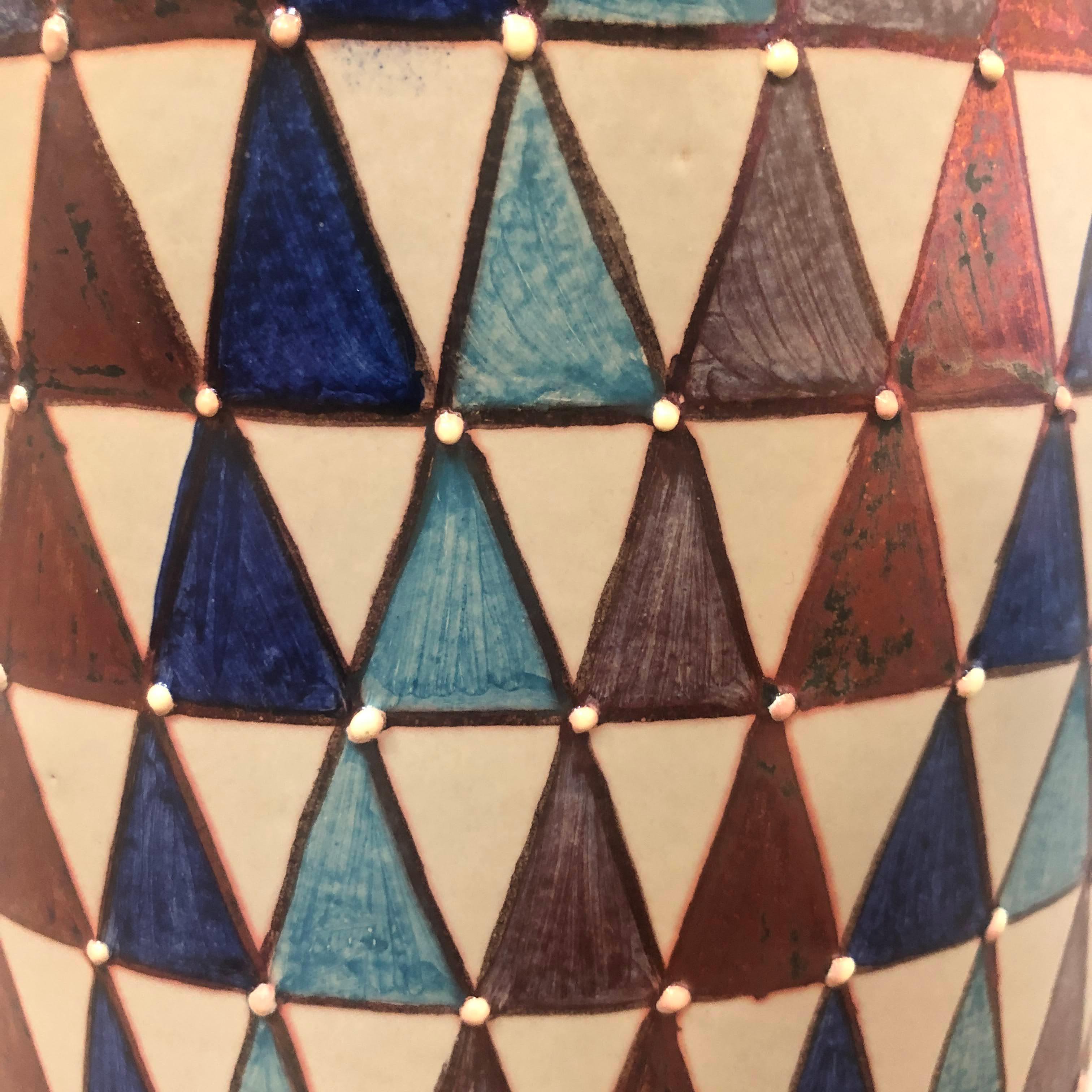 Ceramic Vase by Bottega Vignoli Hand-Painted Italian Majolica Contemporary For Sale 4
