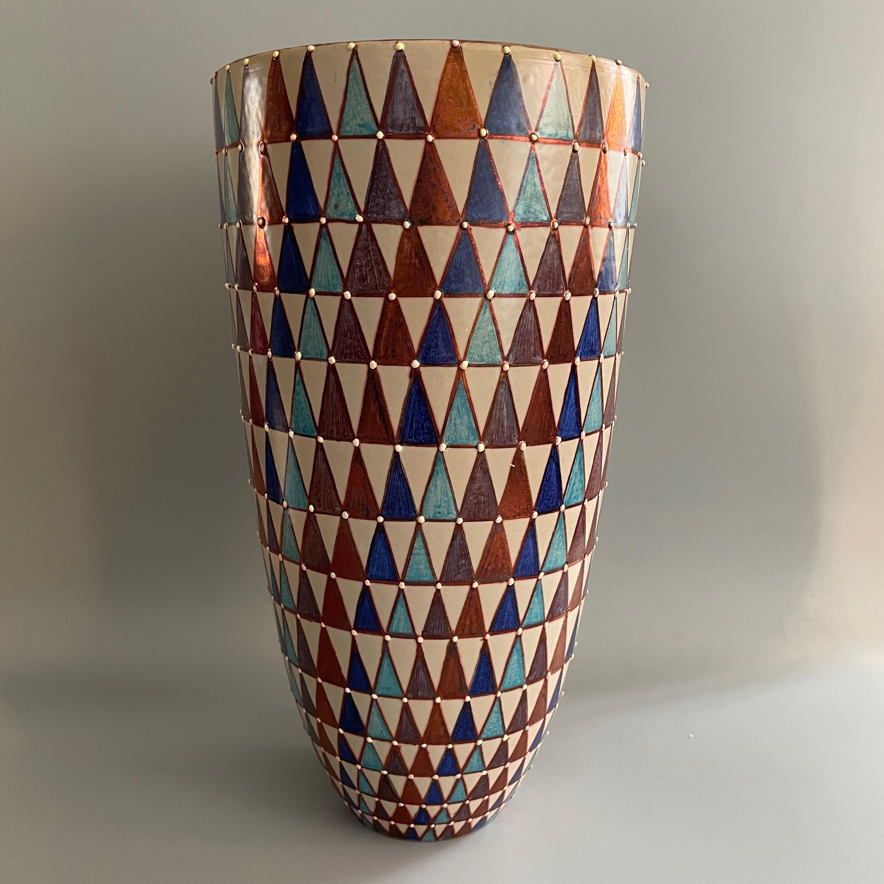 Vase en céramique de Bottega Vignoli Majolique italienne peinte à la main Contemporary en vente 1