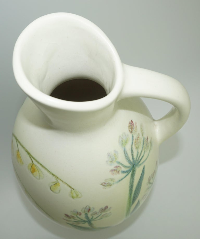 Ceramic Vase by Carl-Harry Stalhane, Sweden, C 1950, Summer Floral Pattern For Sale 3