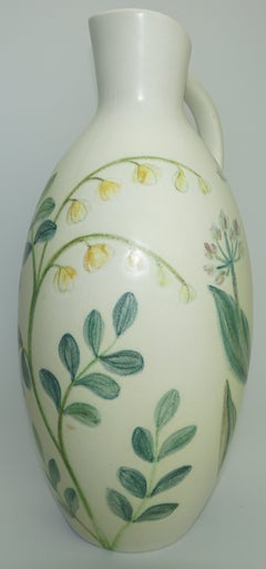 Vase en céramique de Carl-Harry Stalhane, motif floral estival, vers 1950, Suède