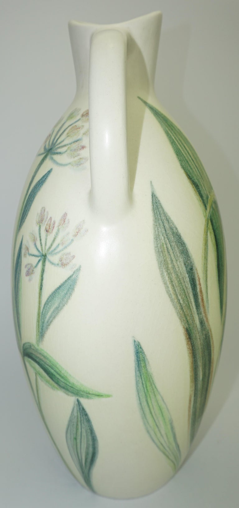Mid-20th Century Ceramic Vase by Carl-Harry Stalhane, Sweden, C 1950, Summer Floral Pattern For Sale