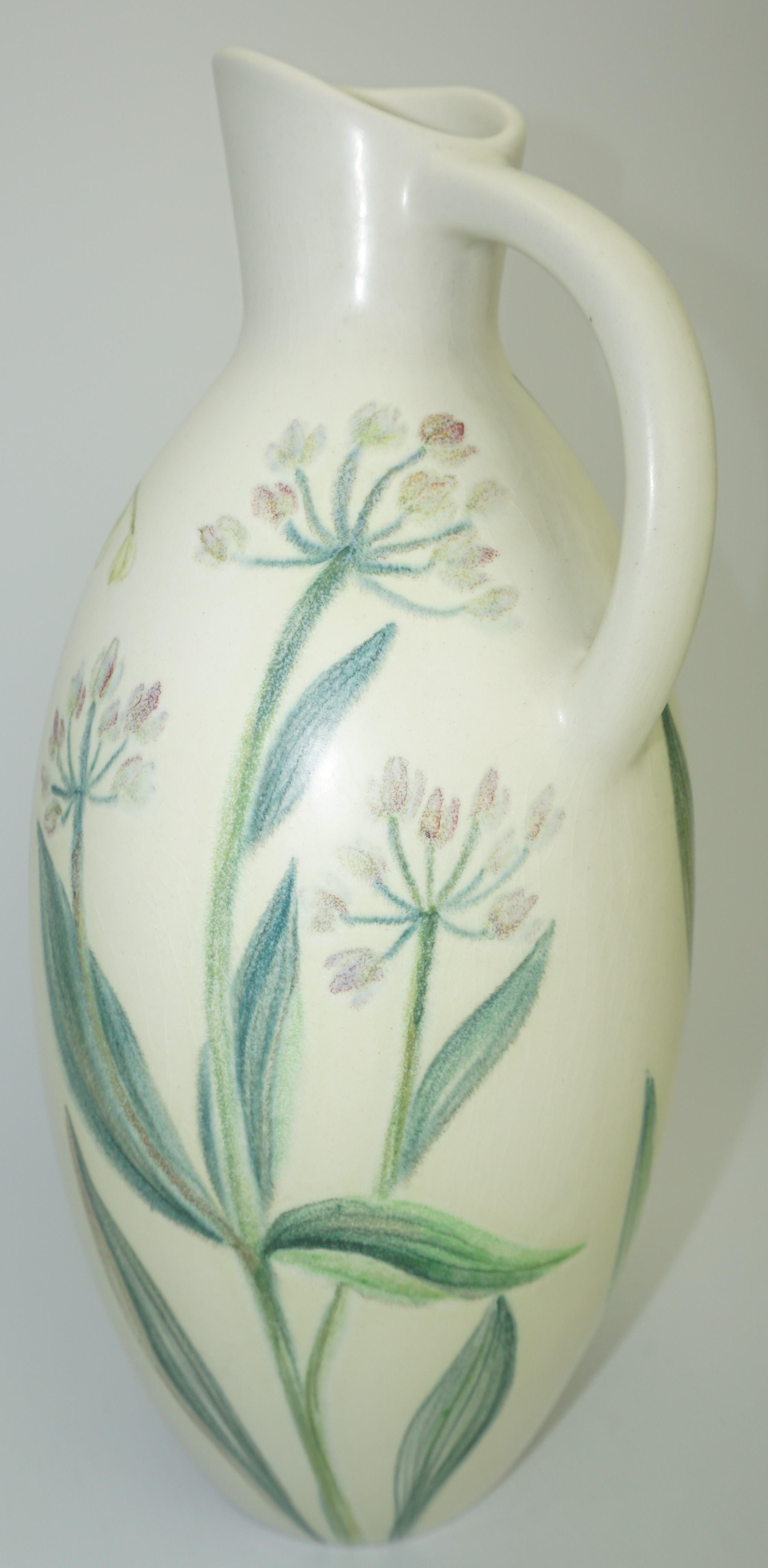 Ceramic Vase by Carl-Harry Stalhane, Summer Floral Pattern, Sweden, circa 1950 For Sale 1