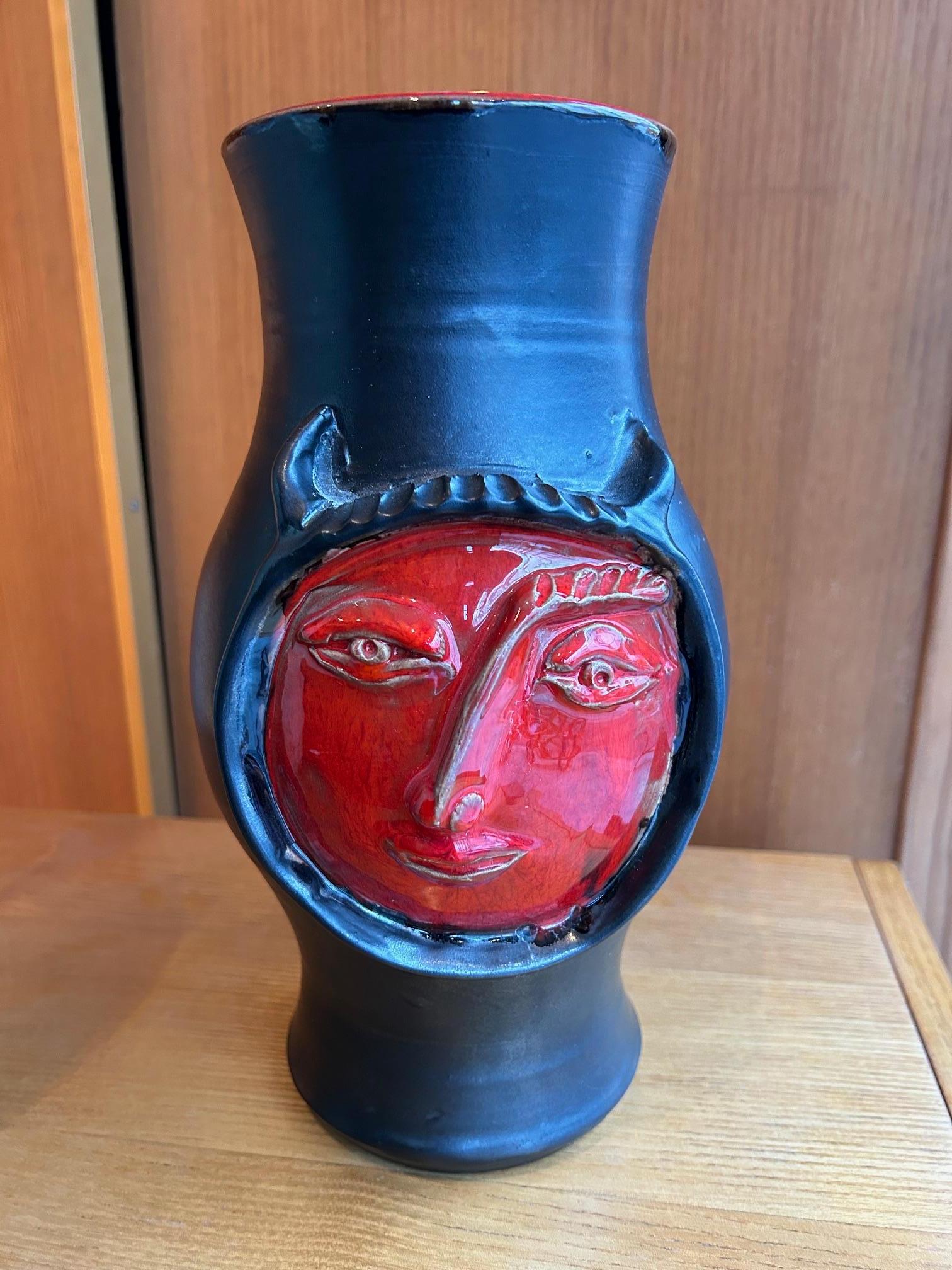 Ceramic vase by Cloutier, 1960's In Good Condition For Sale In Paris, FR