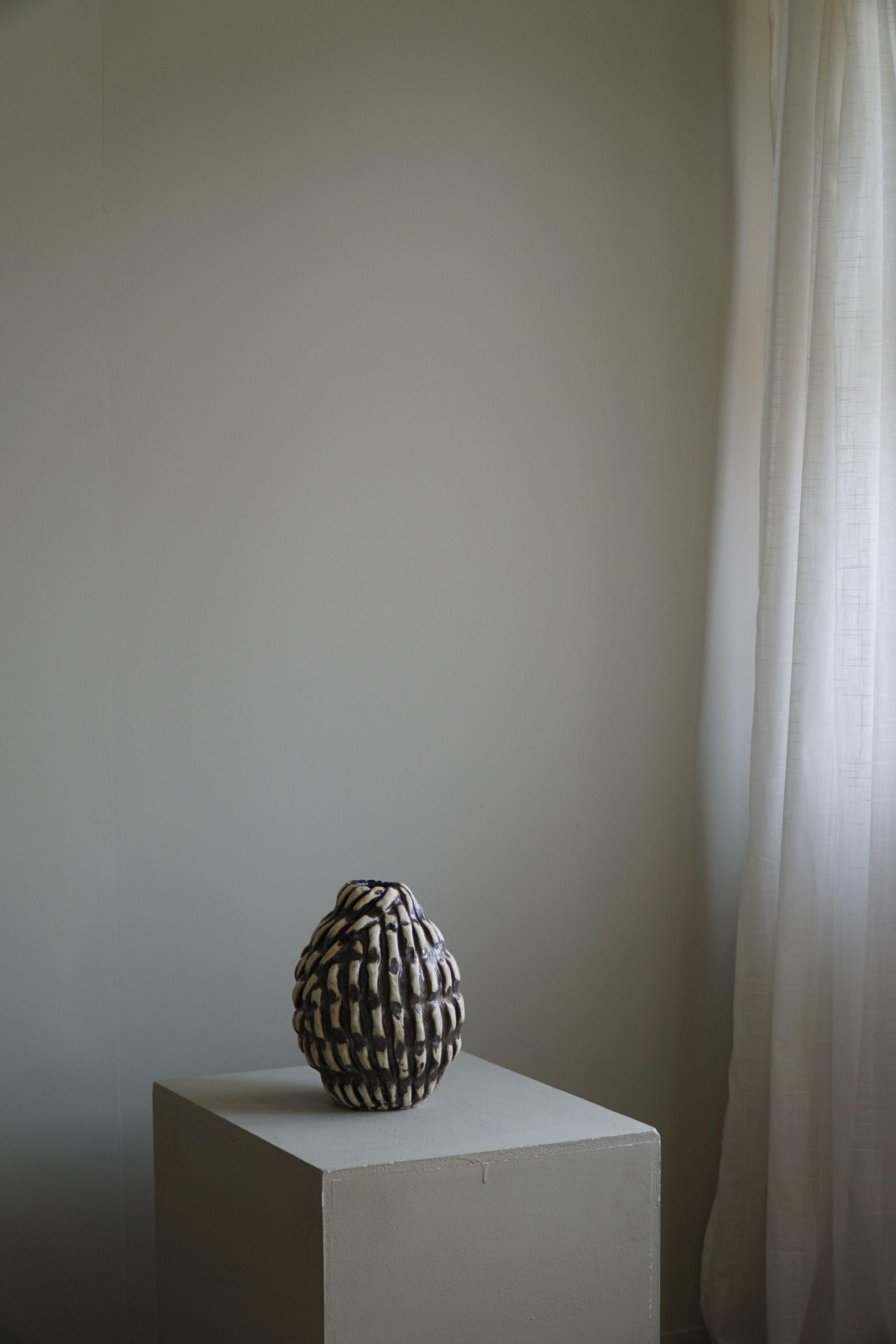 Scandinavian Modern Ceramic Vase by Danish Artist Ole Victor, 2024 For Sale