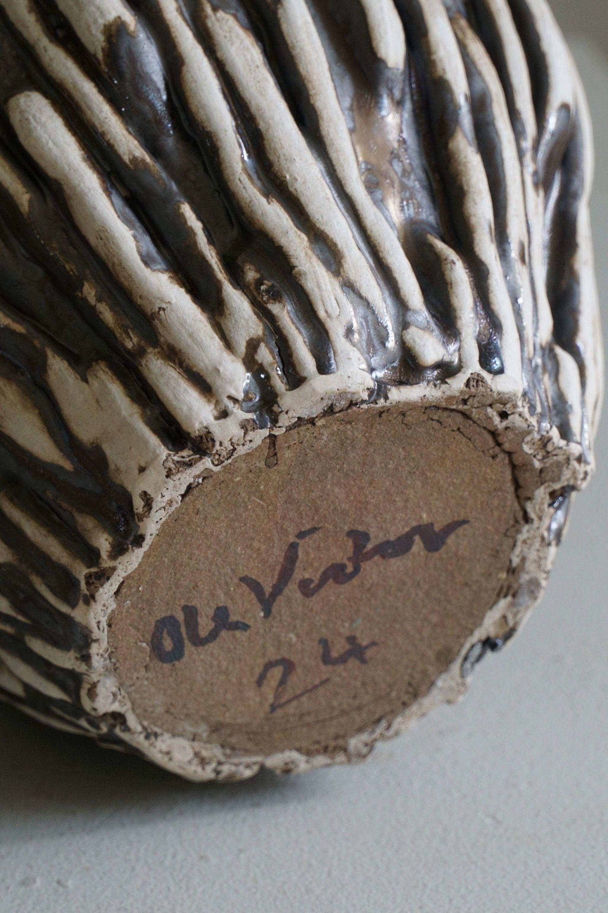 Ceramic Vase by Danish Artist Ole Victor, 2024 For Sale 1