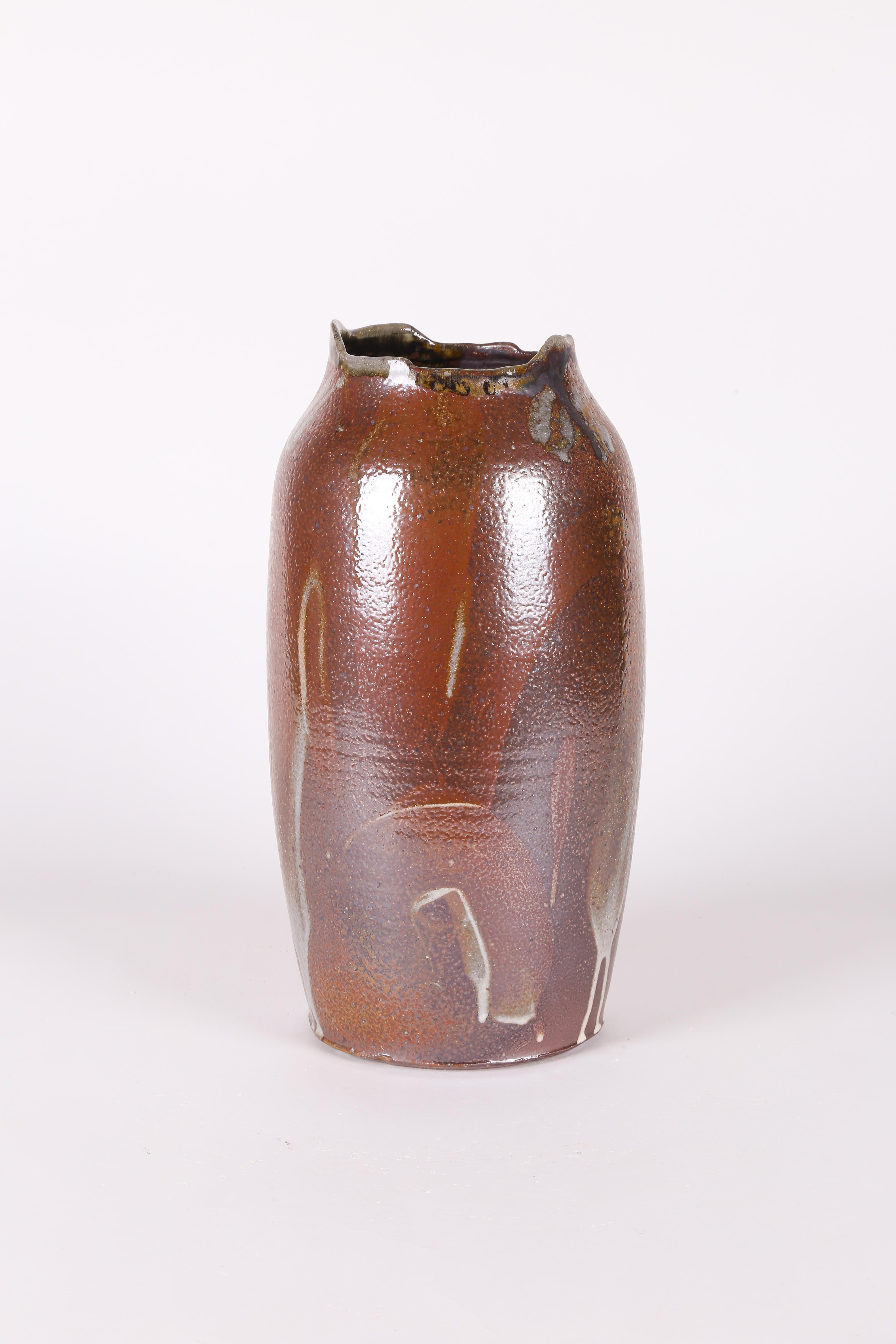 American Glazed Stoneware Vase by Contemporary Ceramicist Ebitenyefa Baralaye For Sale