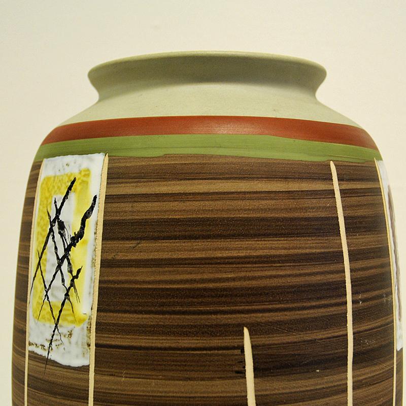 Painted Vintage Ceramic vase by Eduard Bay- W. Germany 1961