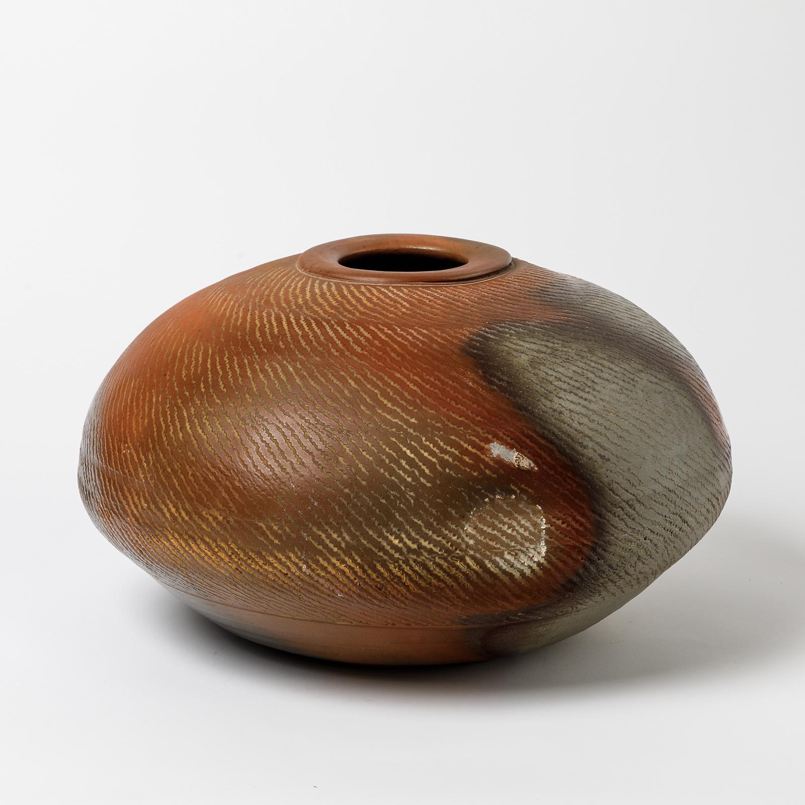 French Ceramic Vase by Eric Astoul, to La Borne, France, 1980- 1990