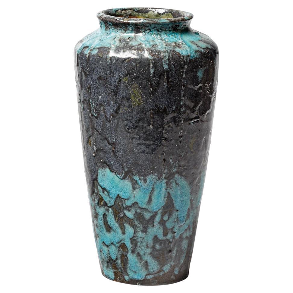 Keramikvase von Eugene Lion, Saint-Amand-en-Puisaye, um 1920