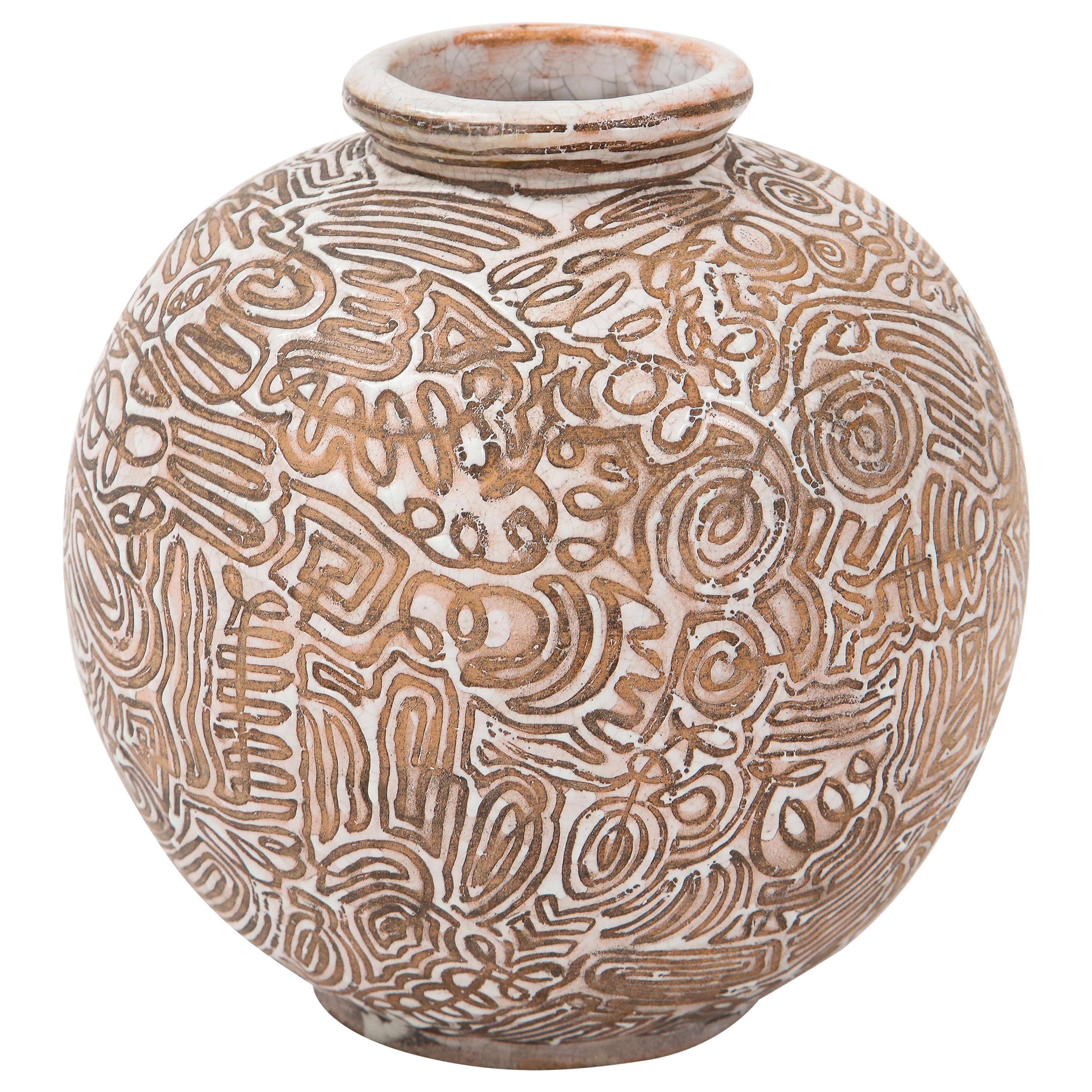 Ceramic Vase by Félix Gete for CAB, France, c. 1930's