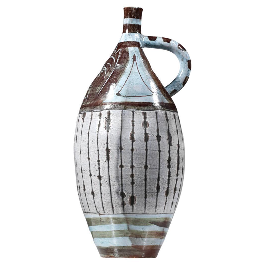 Vase en céramique de Franco Cardinali Vallauris de style Picasso des années 50