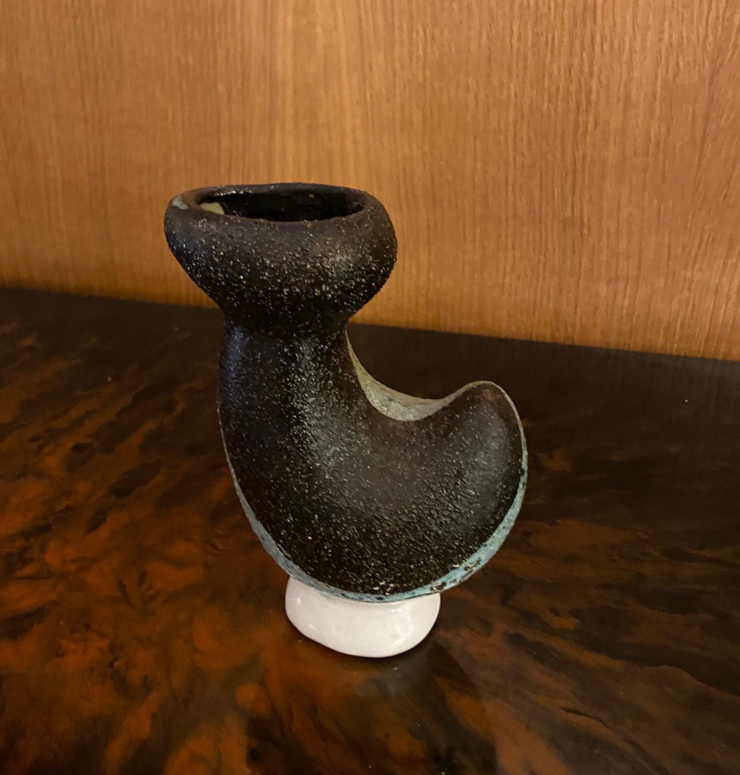 Vaso in ceramica di Gilbert Valentin / Les Archanges, Vallauris, anni '50 In condizioni buone in vendita a Paris, FR