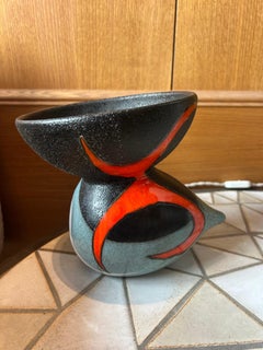 Keramikvase von Gilbert Valentin/Les Archanges, Vallauris, Frankreich, 1950er Jahre