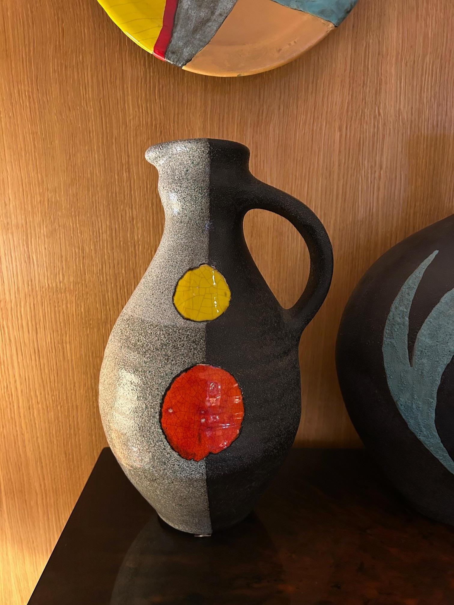 Jarrón de cerámica de Gilbert Valentin/Les Archanges, Vallauris, Francia, años 50 Francés en venta