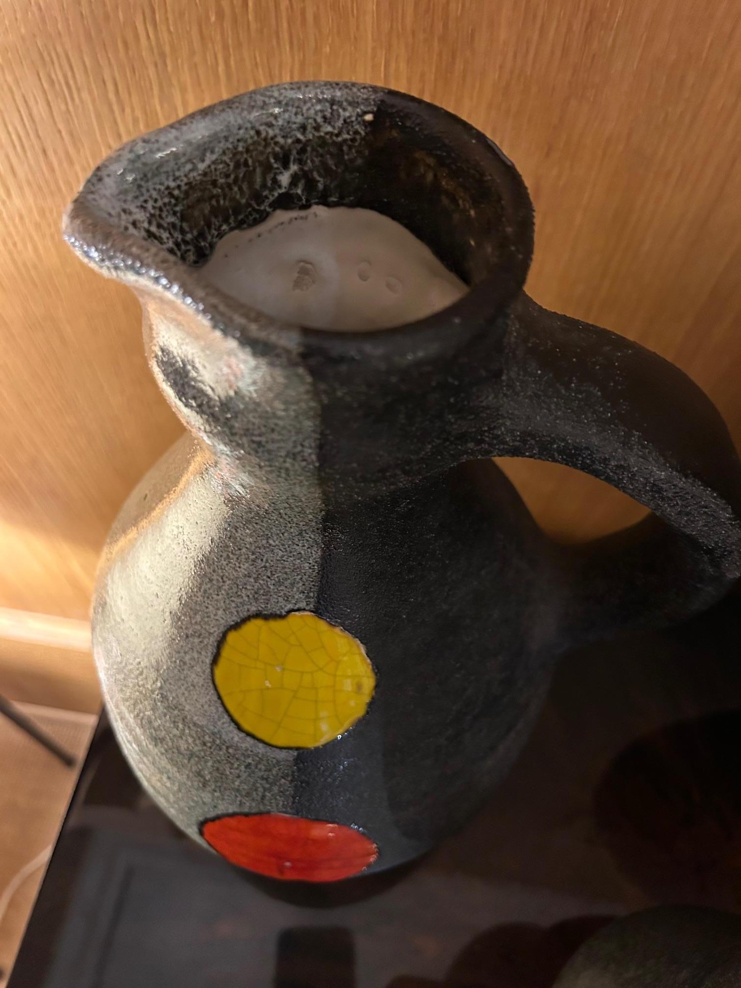 Jarrón de cerámica de Gilbert Valentin/Les Archanges, Vallauris, Francia, años 50 Cerámico en venta