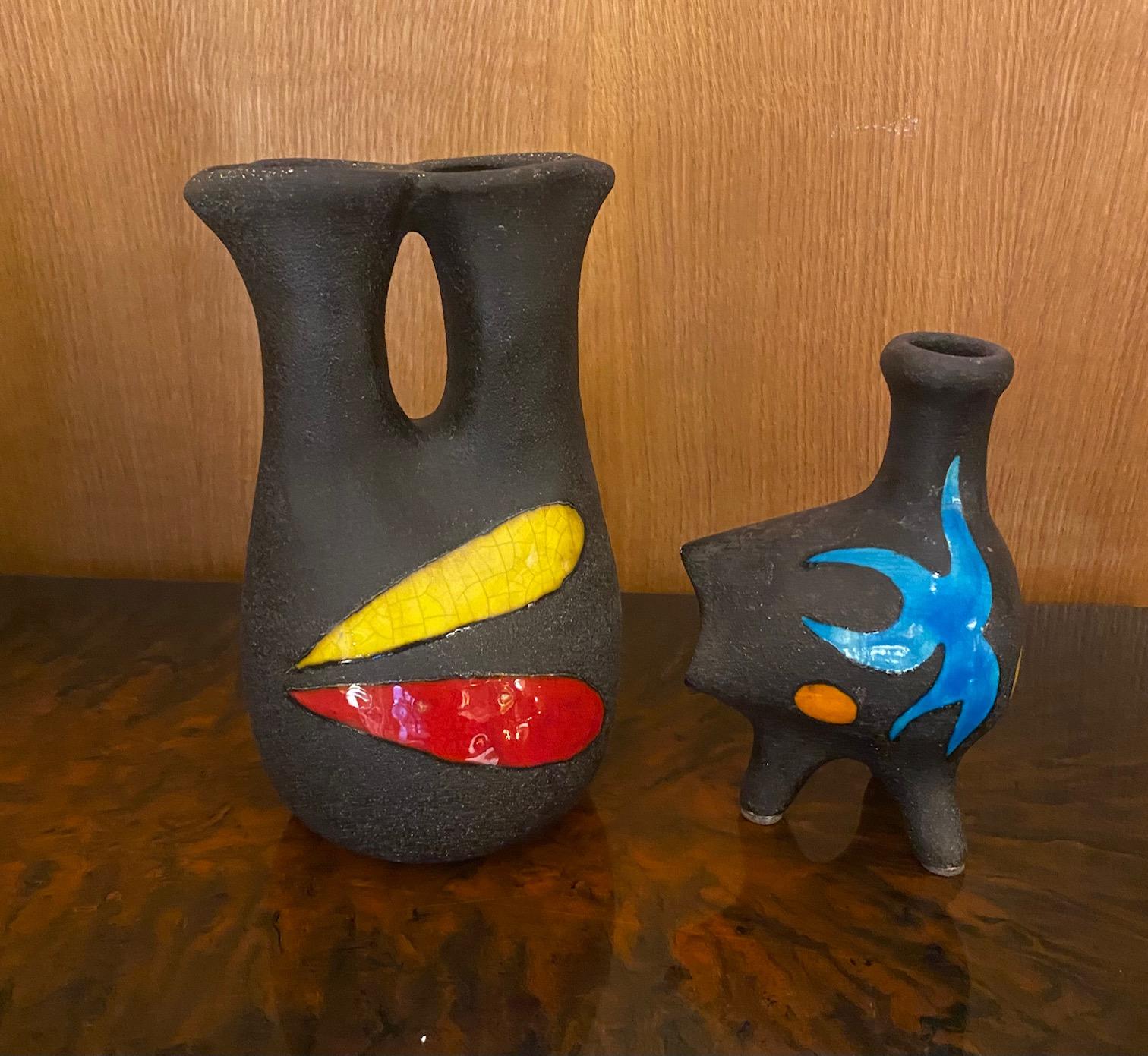 Ceramic Vase by Gilbert Valentin/Les Archanges, Vallauris, France, 1950s For Sale 1
