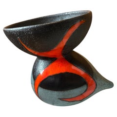 Keramikvase von Gilbert Valentin/Les Archanges, Vallauris, Frankreich, 1950er Jahre