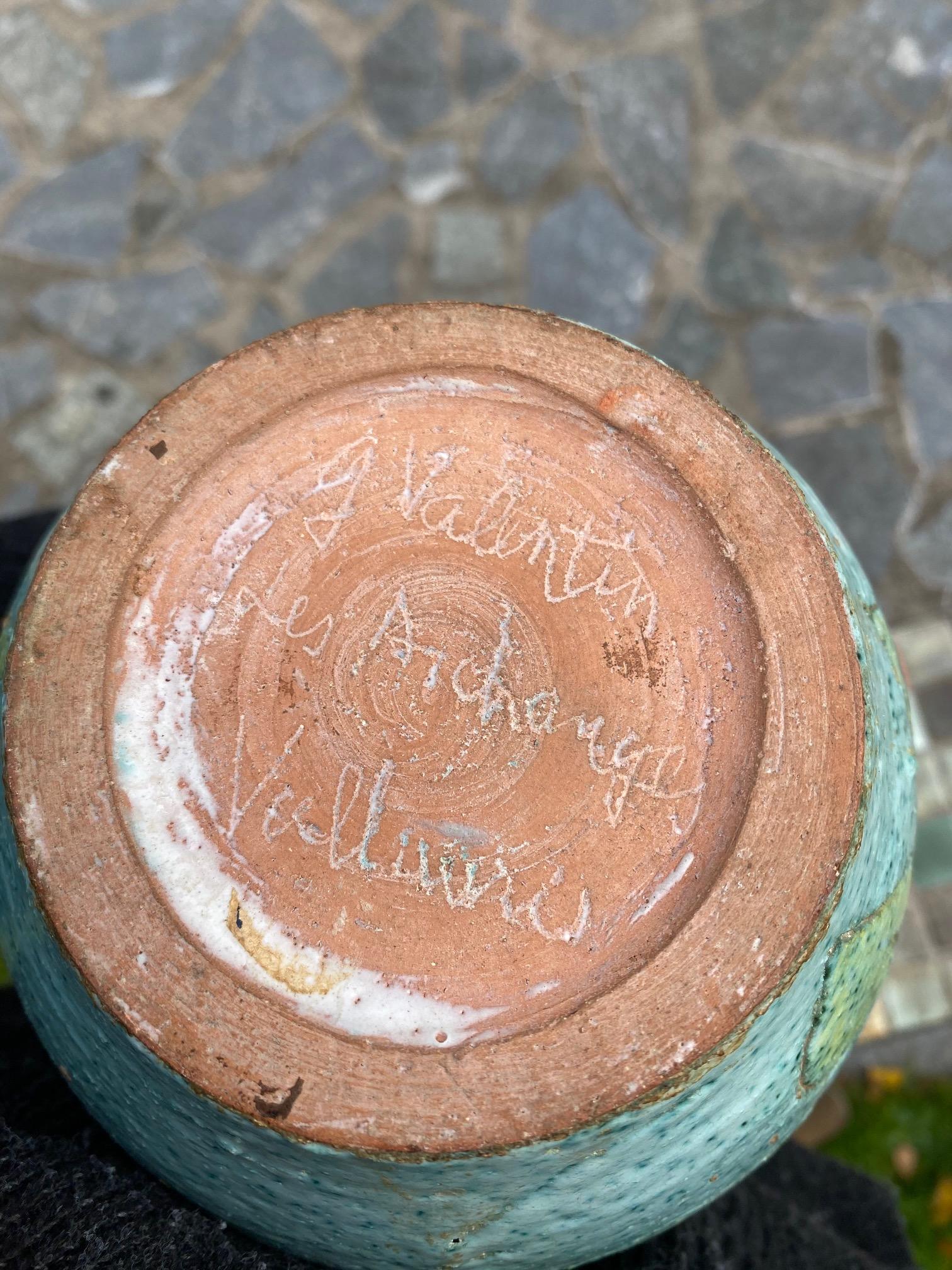 Ceramica Vaso in ceramica di Gilbert Valentin / Les Archanges, Vallauris, Francia, anni '60 in vendita