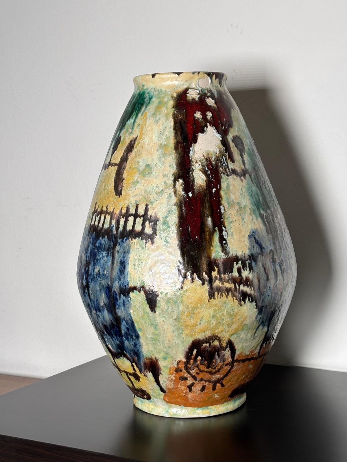 Vaso in ceramica di Guerrino Tramonti, Faenza In condizioni ottime in vendita a Milan, Italy
