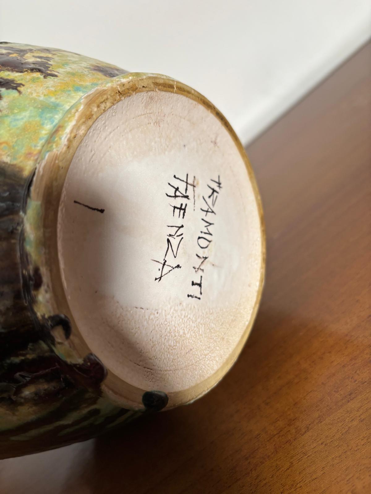 Metà XX secolo Vaso in ceramica di Guerrino Tramonti, Faenza in vendita