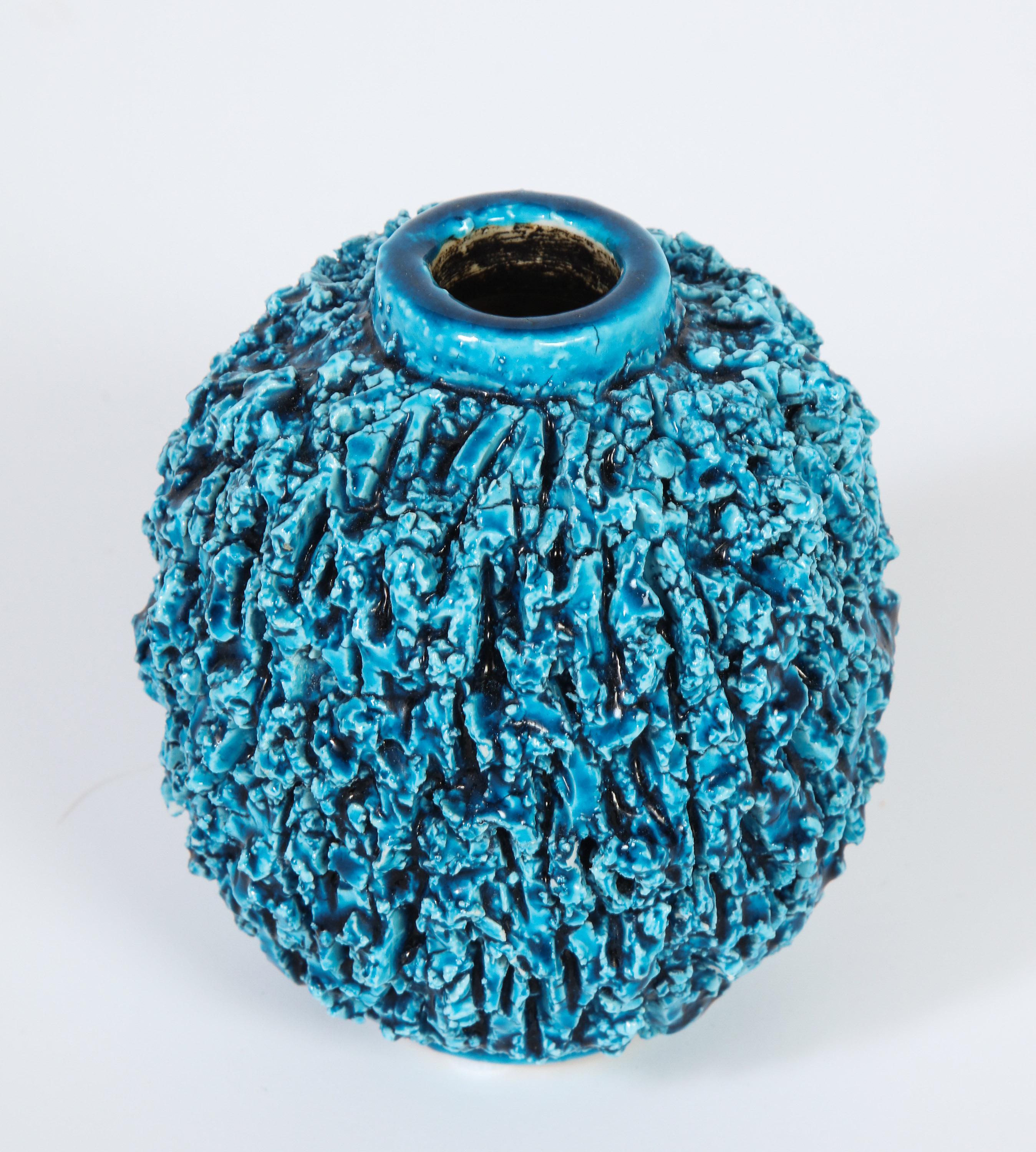 Decorative ceramic vase by Gunnar Nylund, Sweden, circa 1950. This is the smaller vase of a group called 