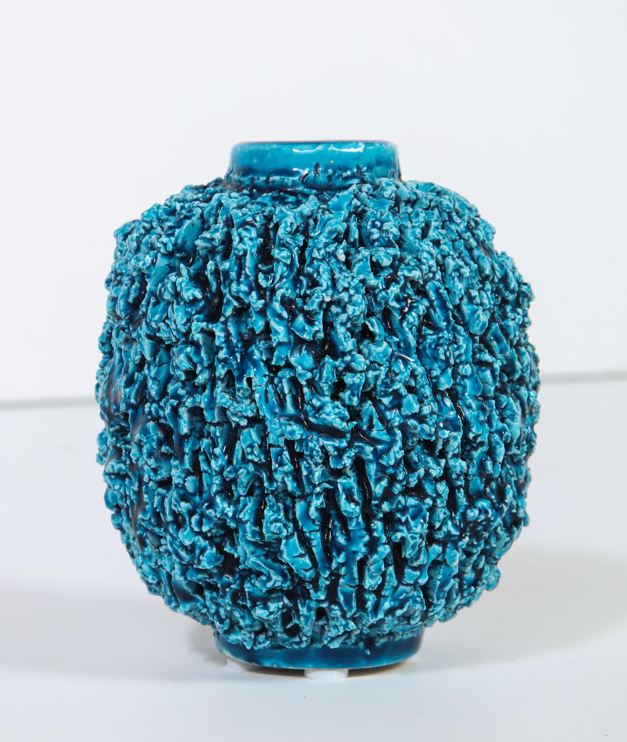 Mid-Century Modern Ceramic Vase by Gunnar Nylund, Scandinavian, circa 1950, Turquoise, 