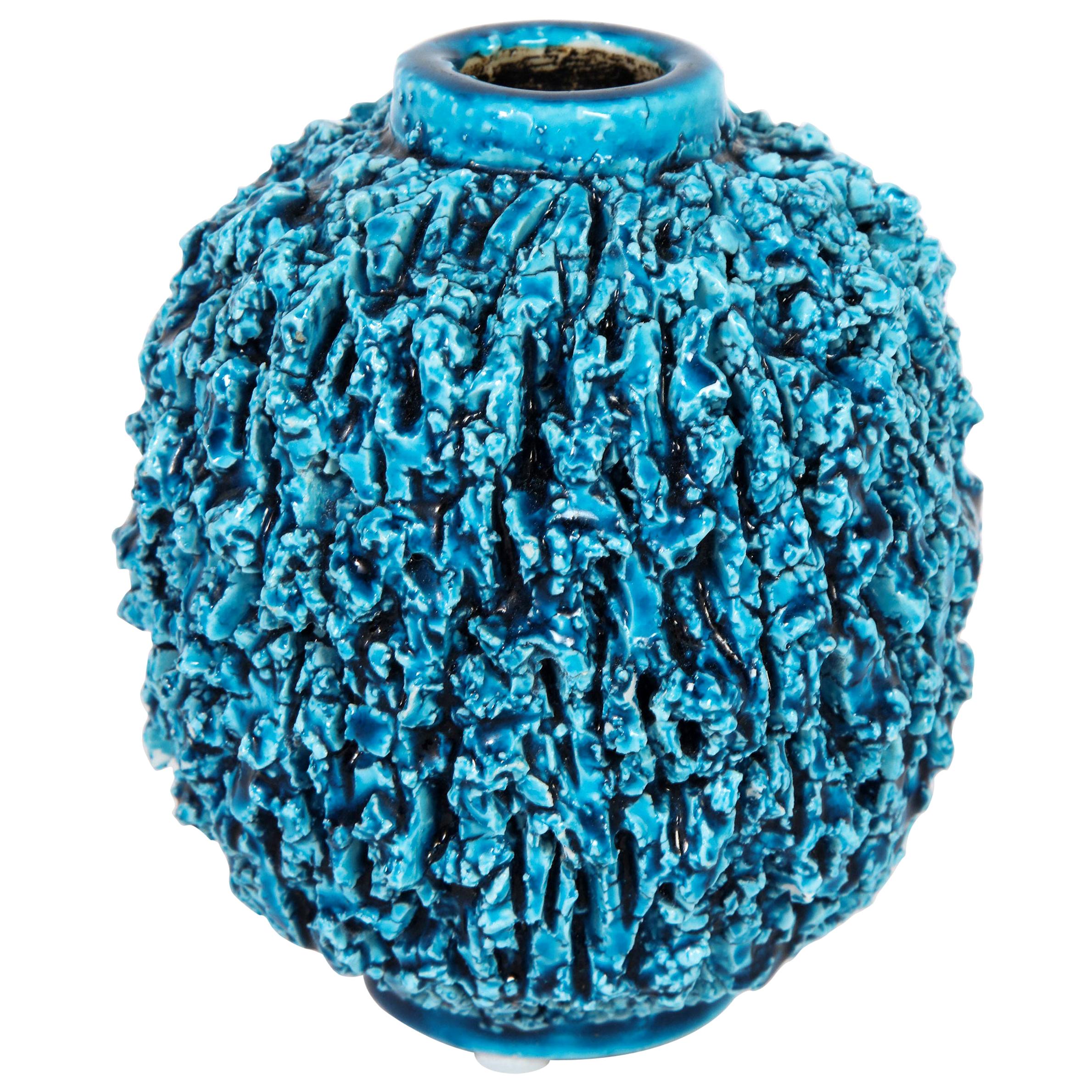 Ceramic Vase by Gunnar Nylund, Scandinavian, circa 1950, Turquoise, "Charmotte"