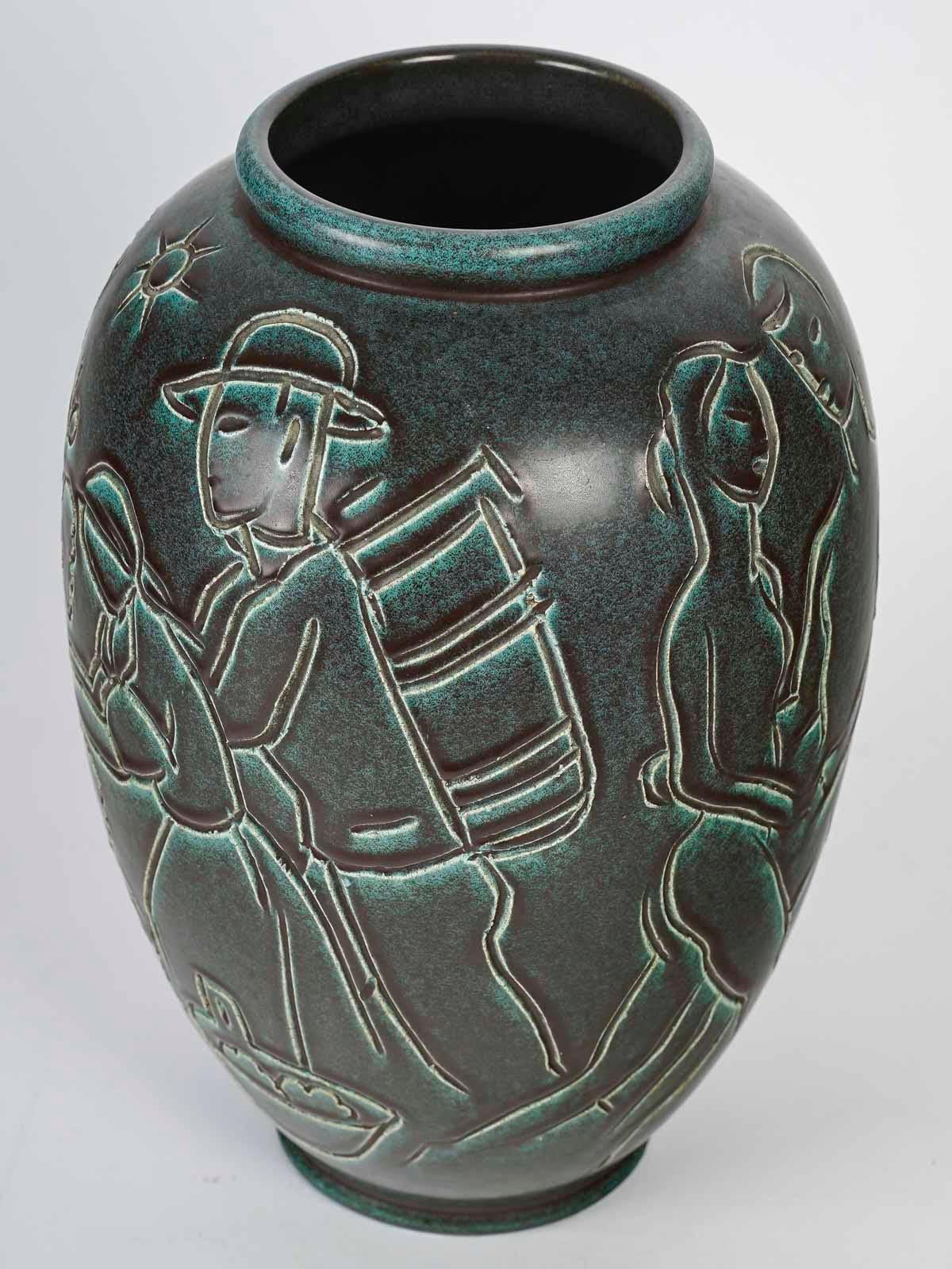 20th Century Ceramic Vase by Gustav Spörri, Art Deco, 1930.