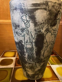 Ceramic Vase by Jacques Blin, France, 1960s, 30" Tall, Vintage Design