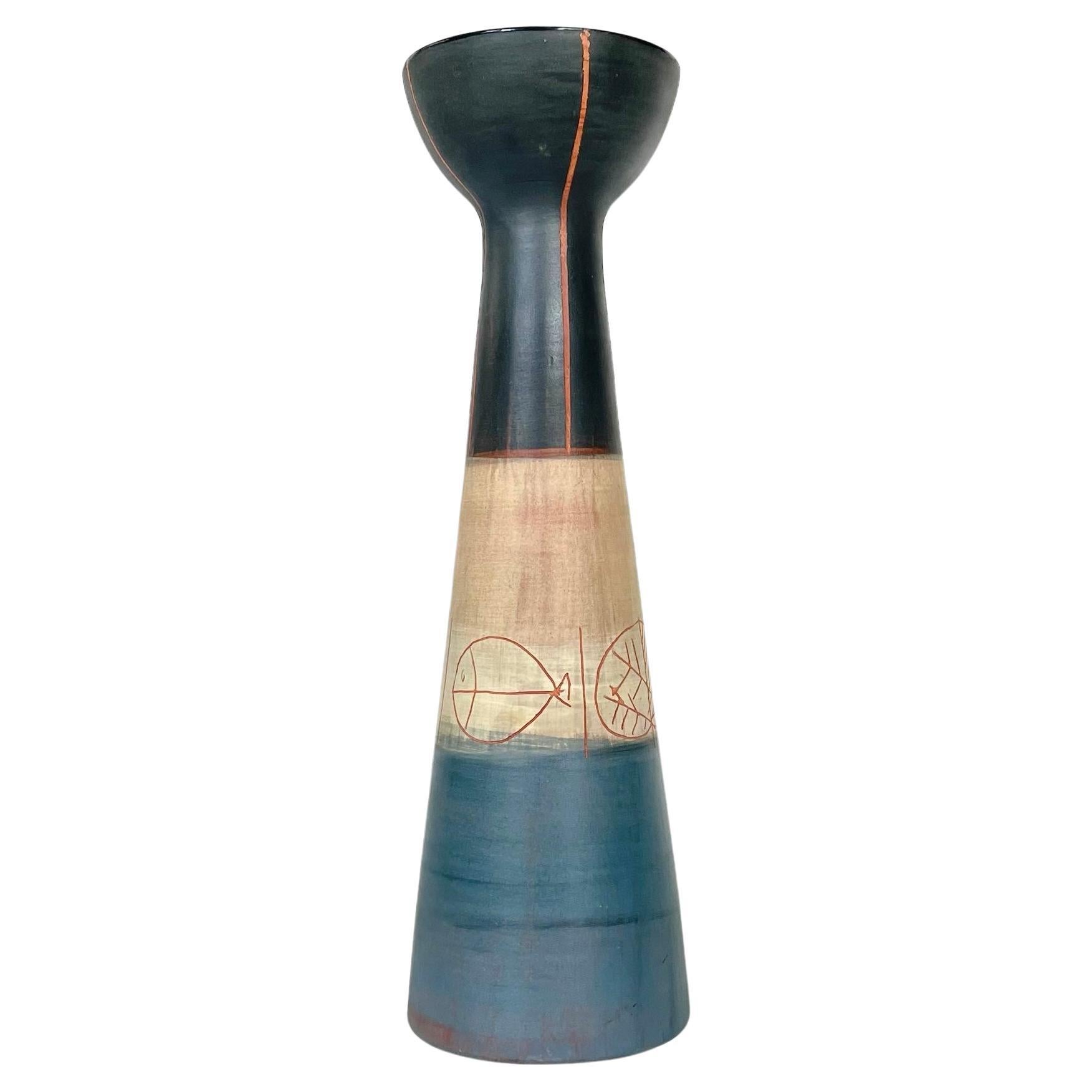 Vase en céramique de Jacques Innocenti, vallauris, 1957